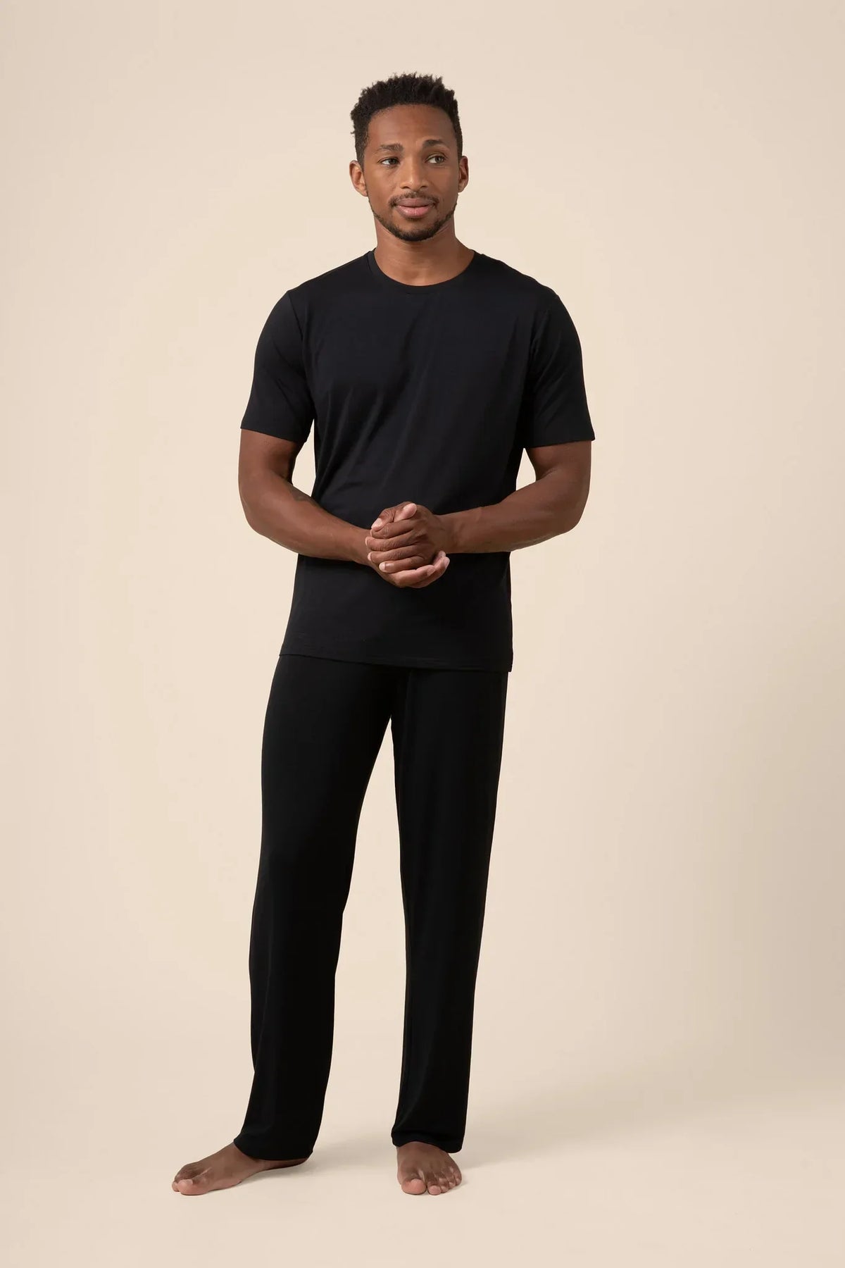 Men's Short Sleeve & Pant PJ Set in Midnight Main image