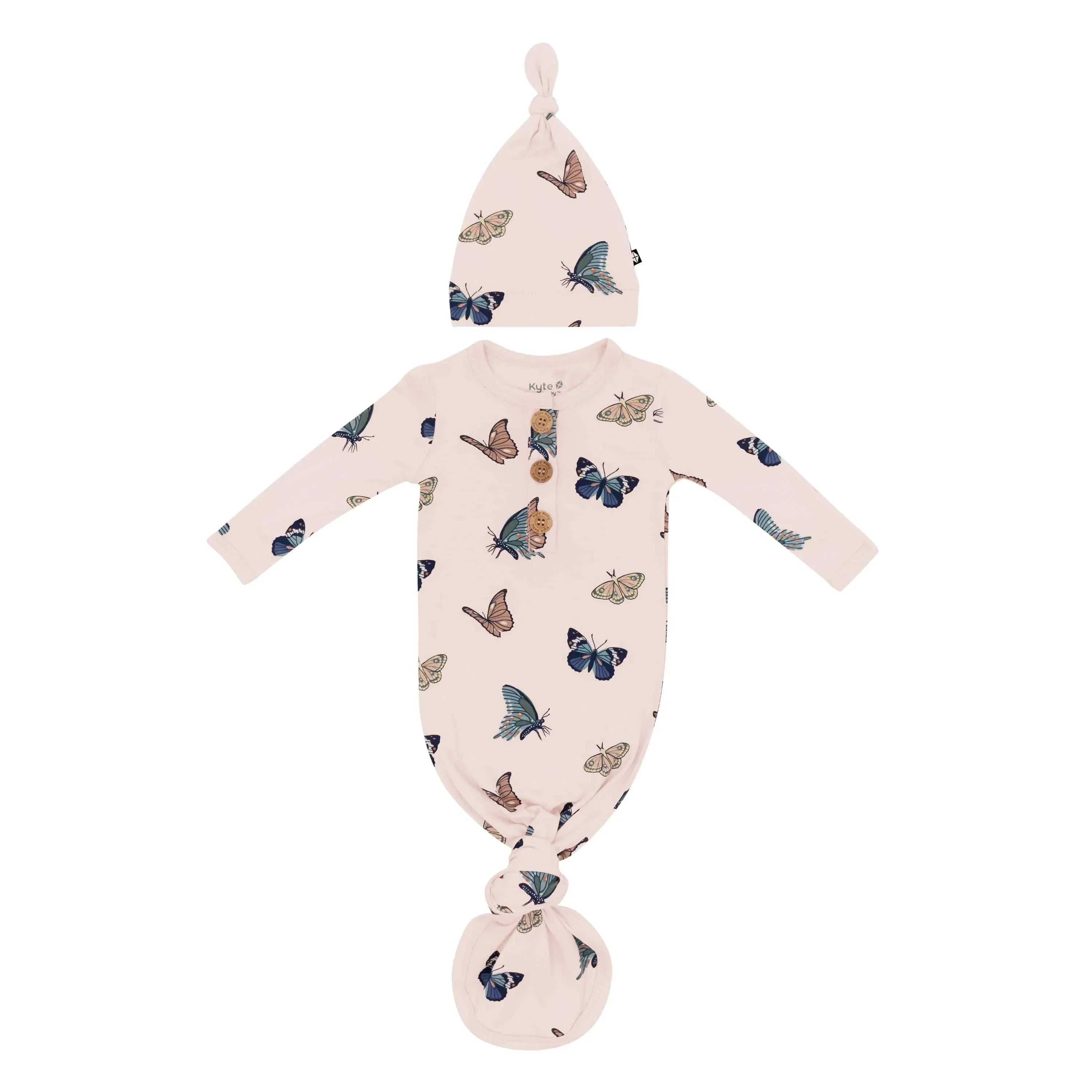 Knotted Gown with Hat Set in Blush Butterfly Secondary image