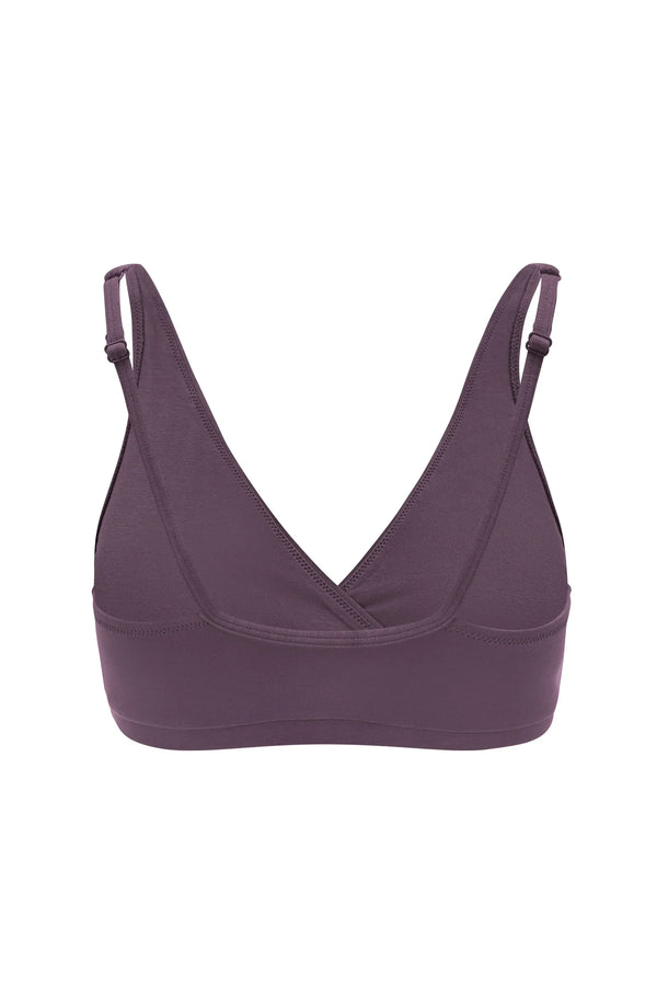 Women's Cross Front Bralette in Currant