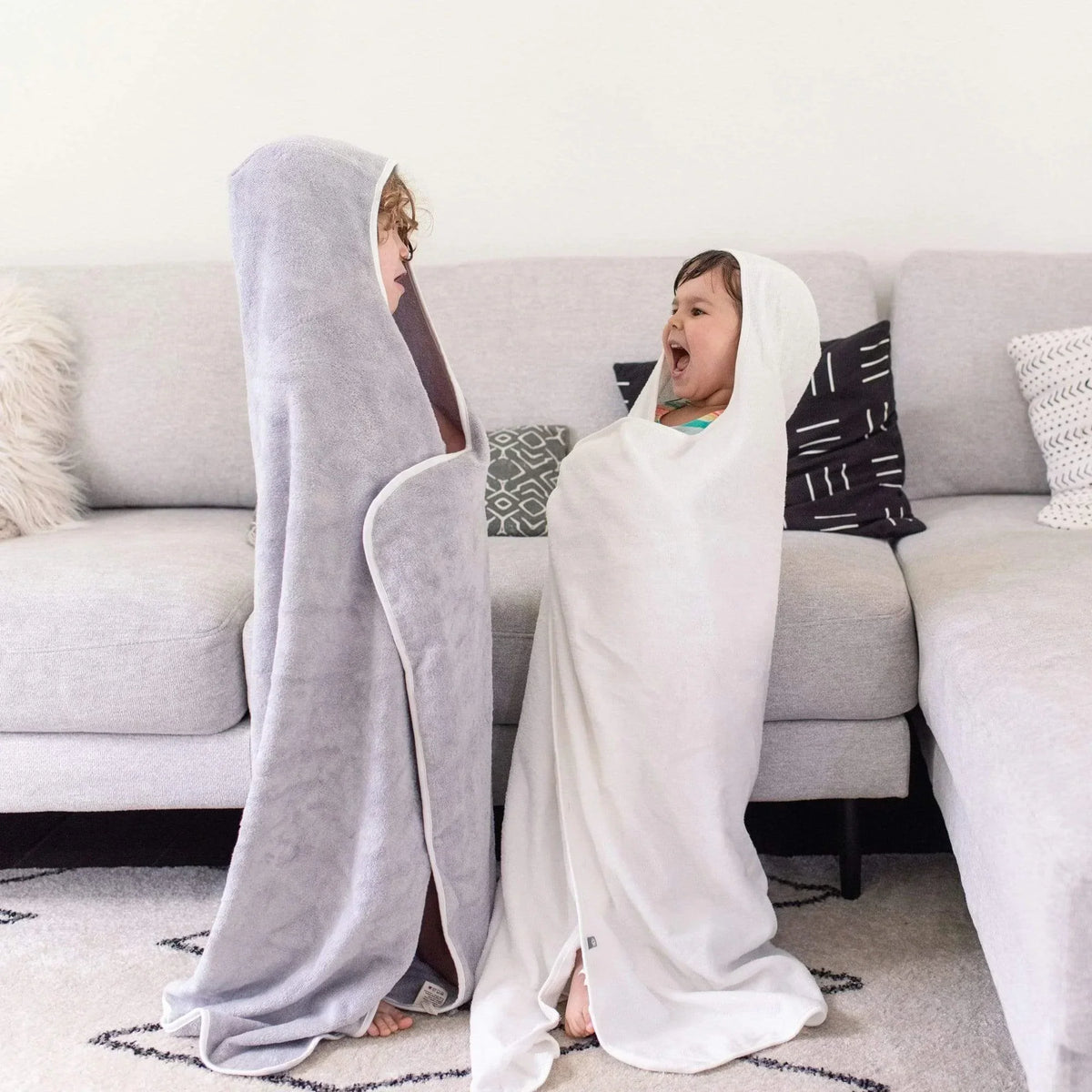Toddler Hooded Bath Towel in Cloud Main image