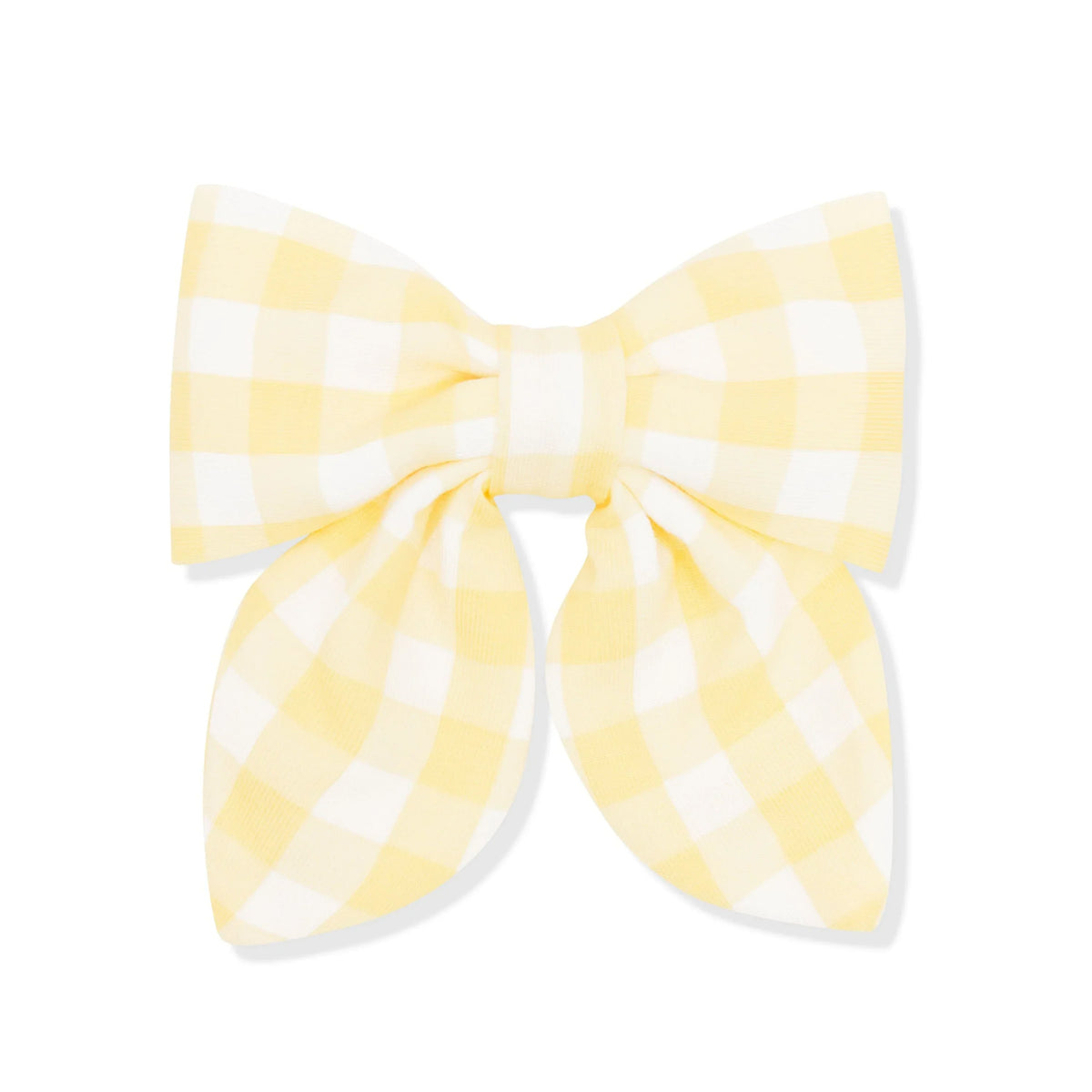 Medium Alligator Clip Bow in Gingham Chamomile Main image