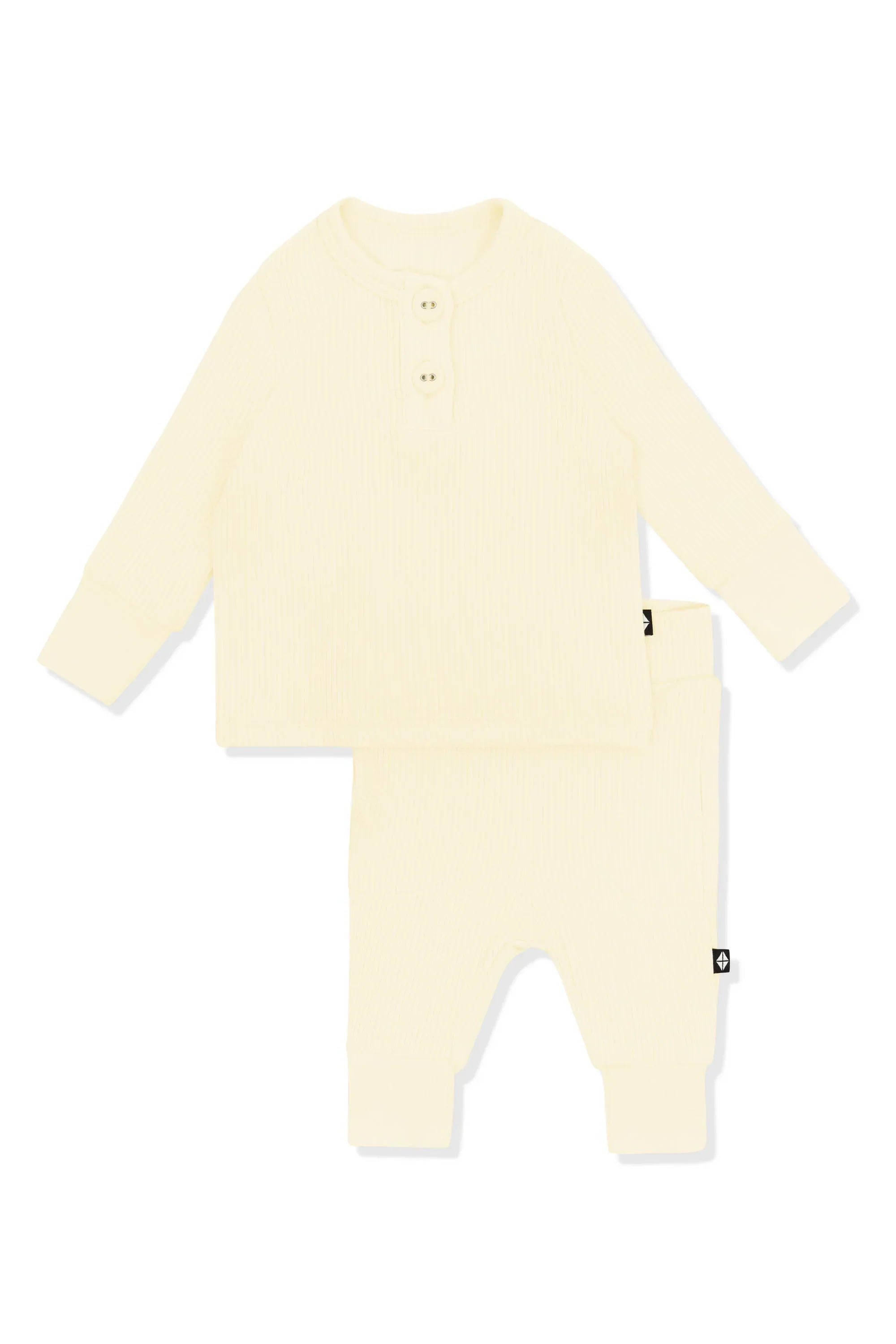 Ribbed Infant Henley Set in Chamomile Secondary image