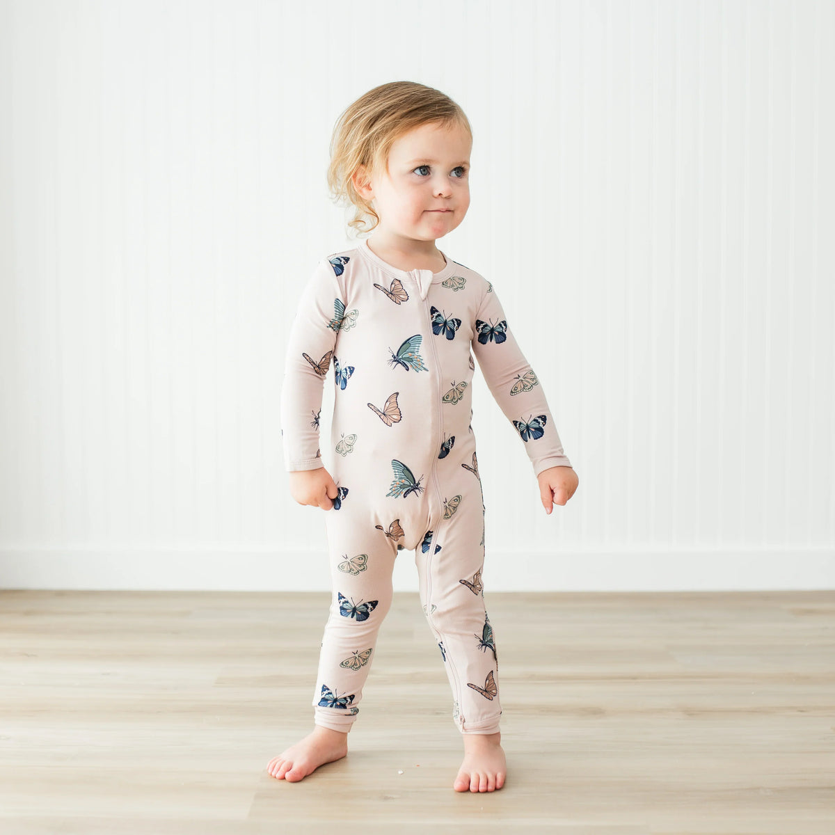 Zippered Romper in Blush Butterfly Main image