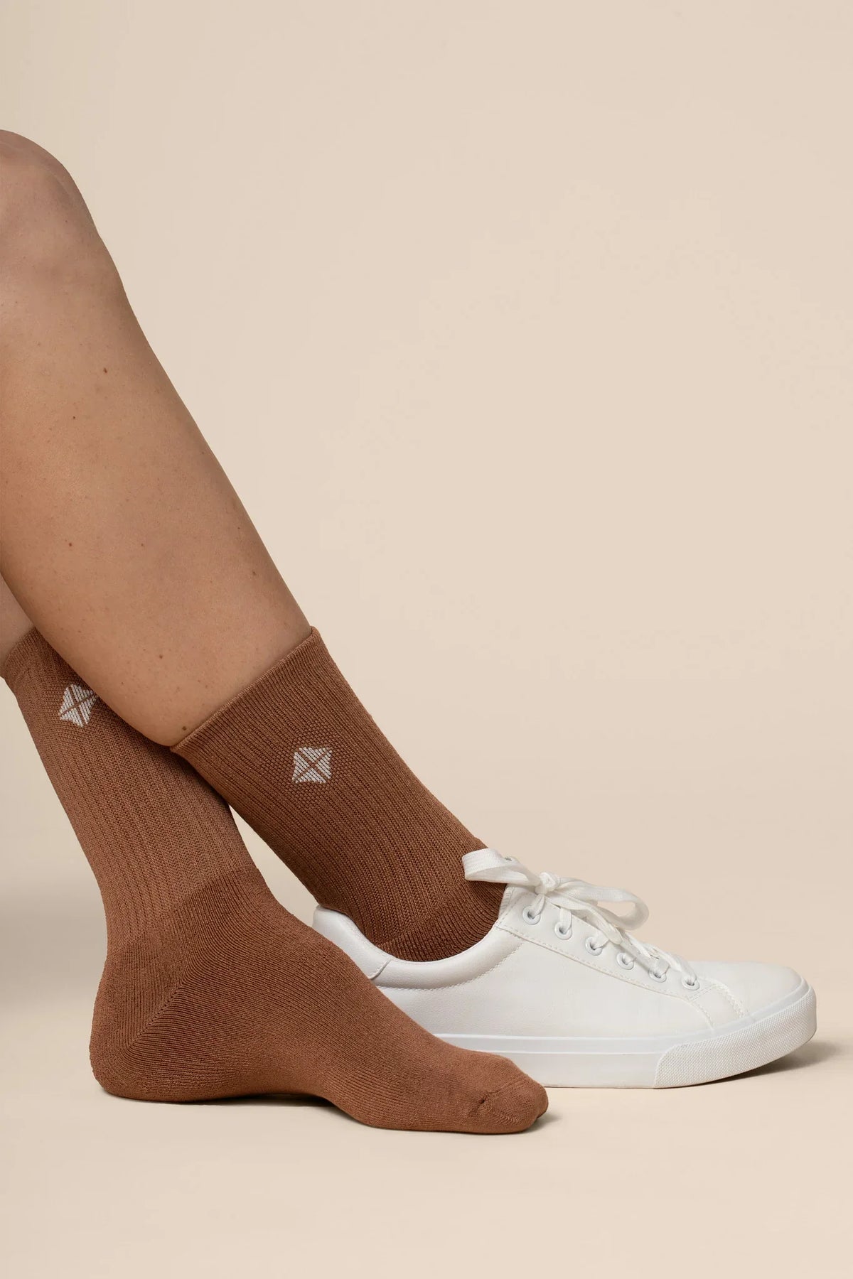 Adult Crew Socks in Latte Main image
