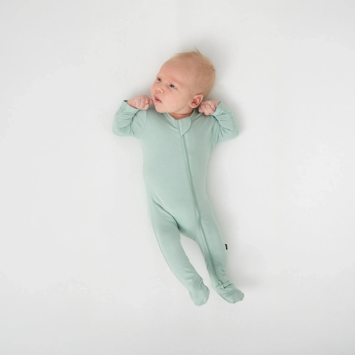 Zippered Footie in Sage Main image
