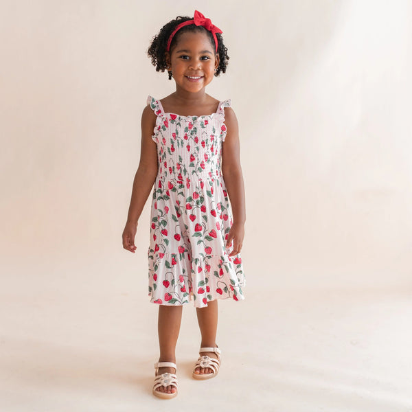 Smocked Dress in Strawberry Fields