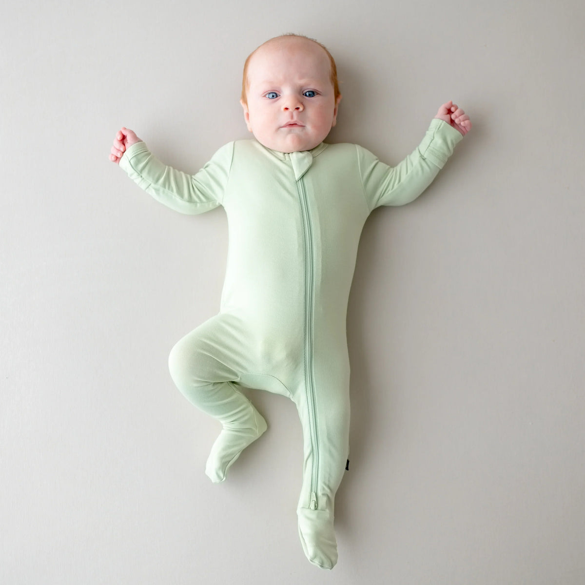 Zippered Footie in Basil Main image