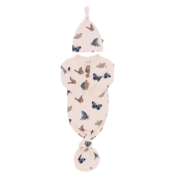 Knotted Gown with Hat Set in Blush Butterfly