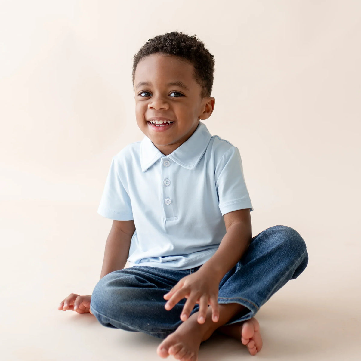 Toddler Short Sleeve Polo in Breeze Main image
