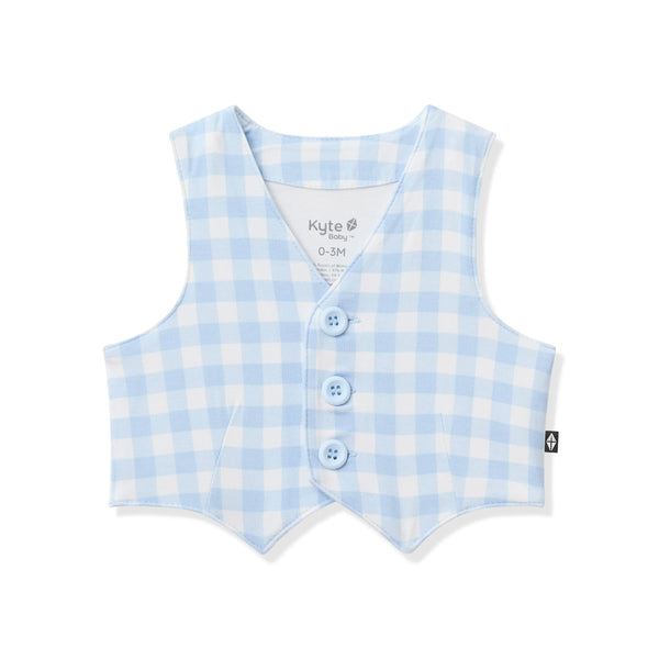 Tuxedo Vest in Gingham Breeze