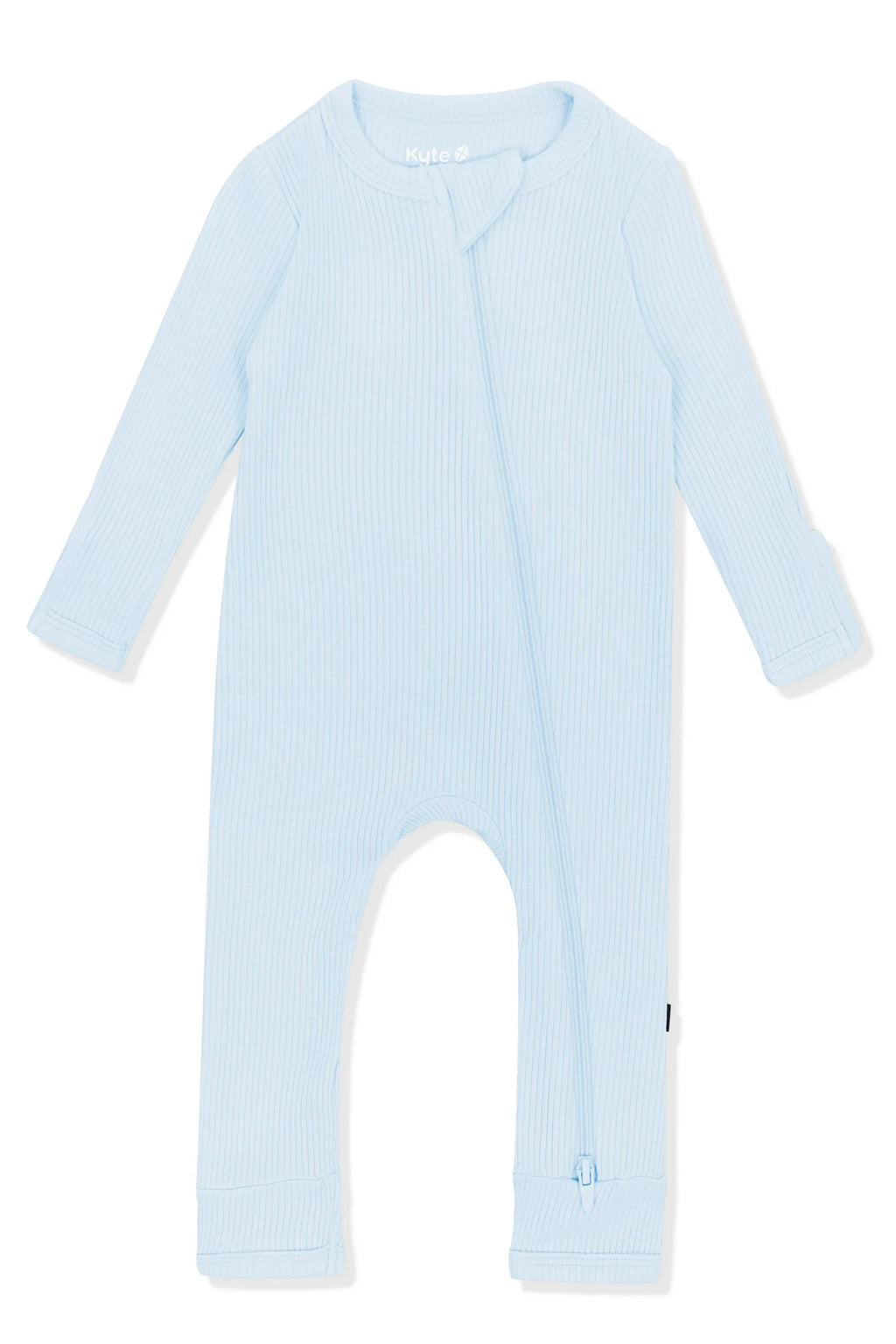 Ribbed Zipper Romper in Breeze