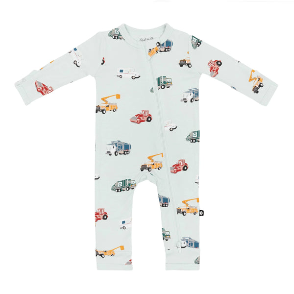 Zippered Romper in City Vehicles