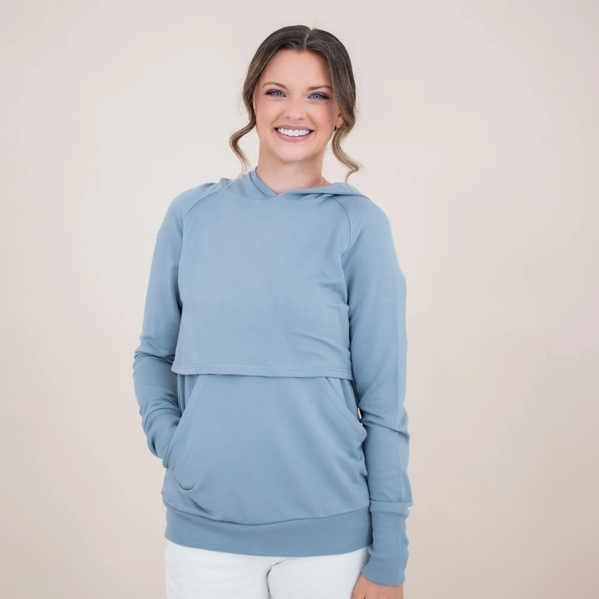 Women's French Terry Nursing Hoodie in Slate Main image