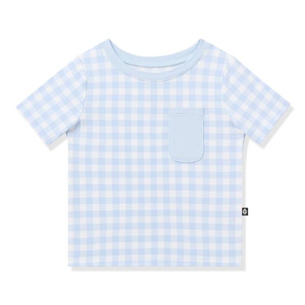Toddler Crew Neck Tee in Gingham Breeze