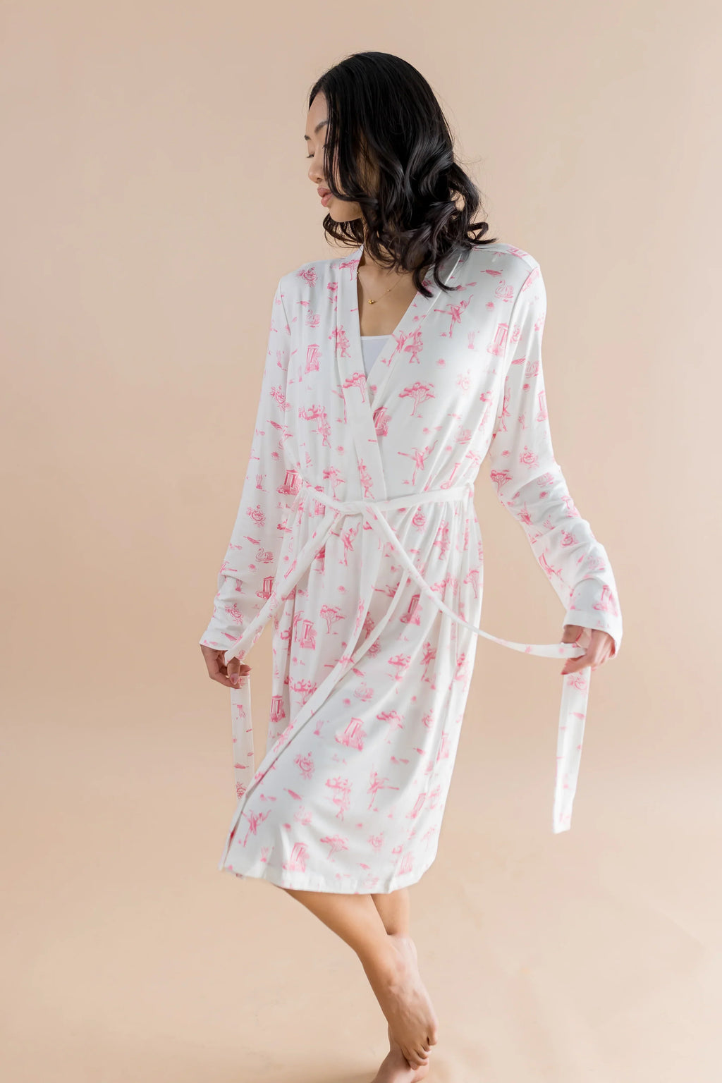 Women's Lounge Robe in Toile Ballet