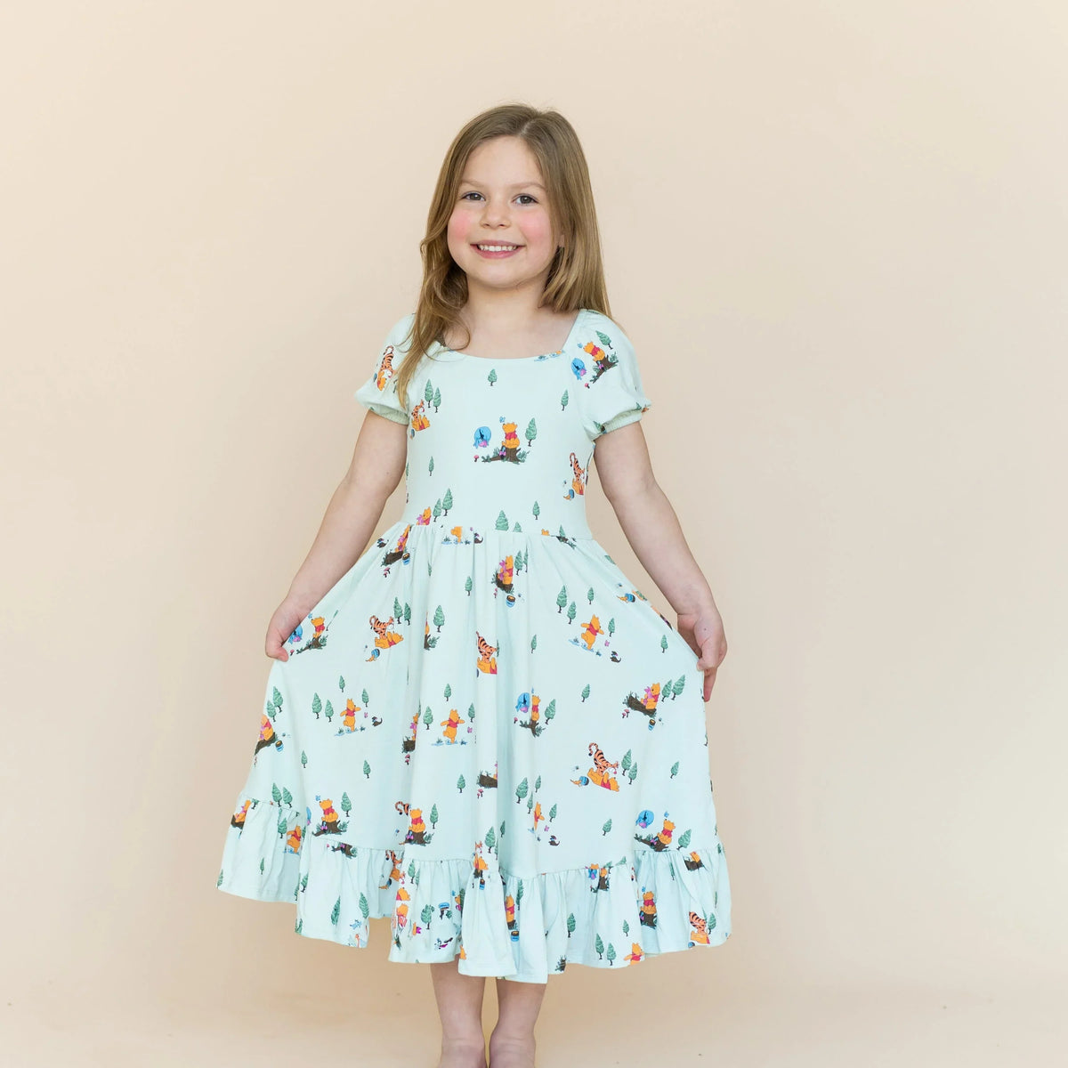 Puff Sleeve Twirl Dress in Winnie the Pooh Hundred Acre Wood Main image