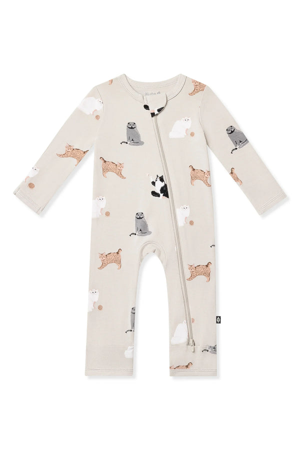 Zippered Romper in Fluffy Cat