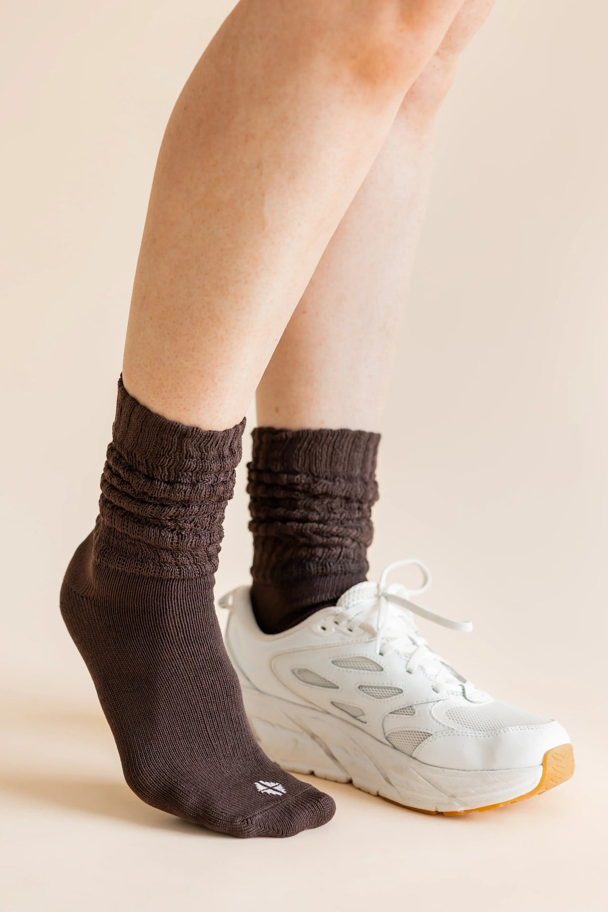 Adult Scrunch Socks in Espresso Main image