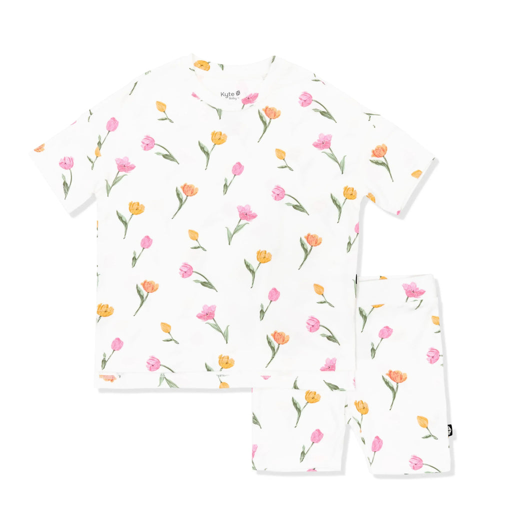 Toddler Biker Short Set in Tulip