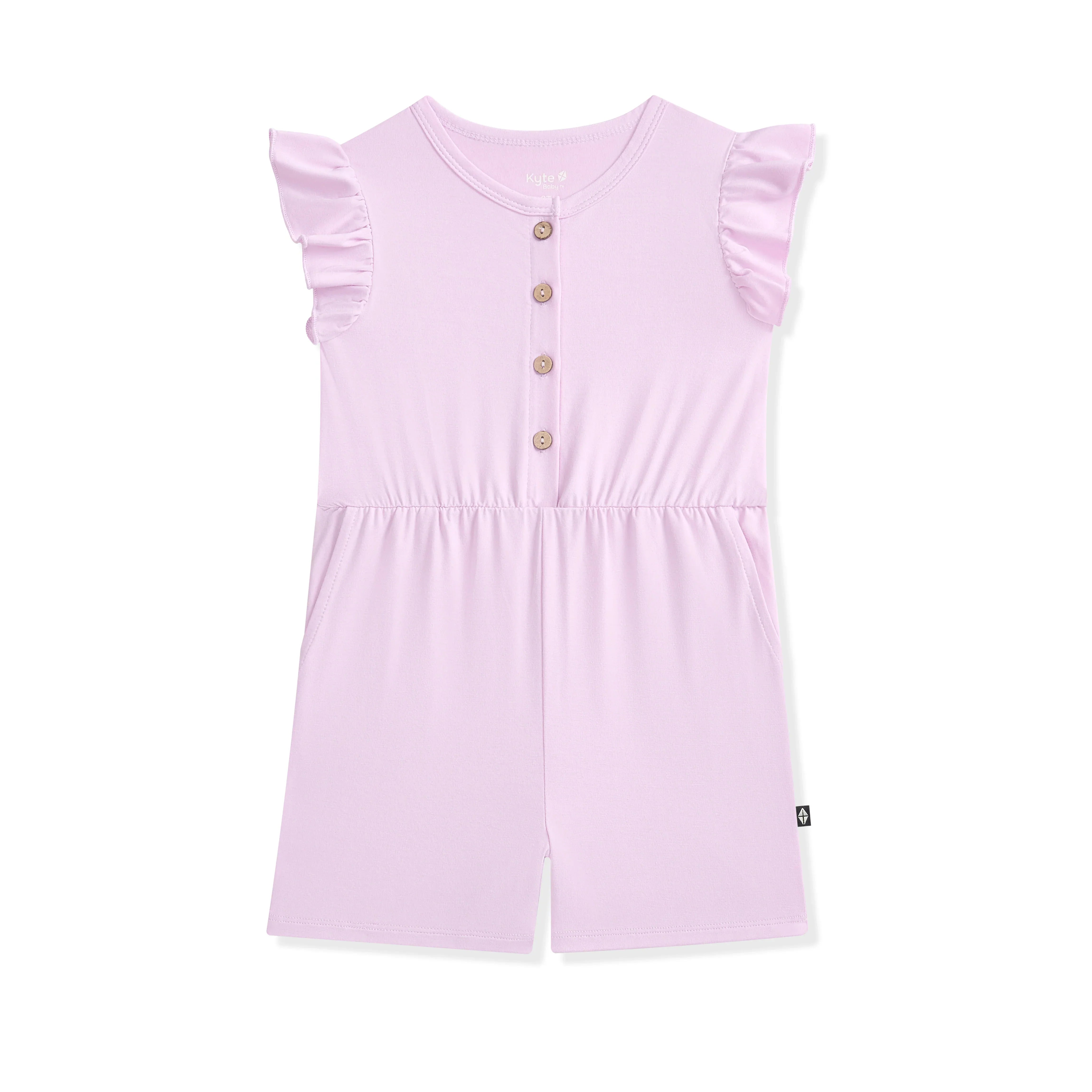 Flutter Sleeve Romper in Thistle Secondary image