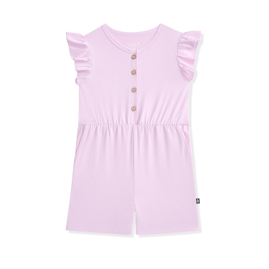 Flutter Sleeve Romper in Thistle