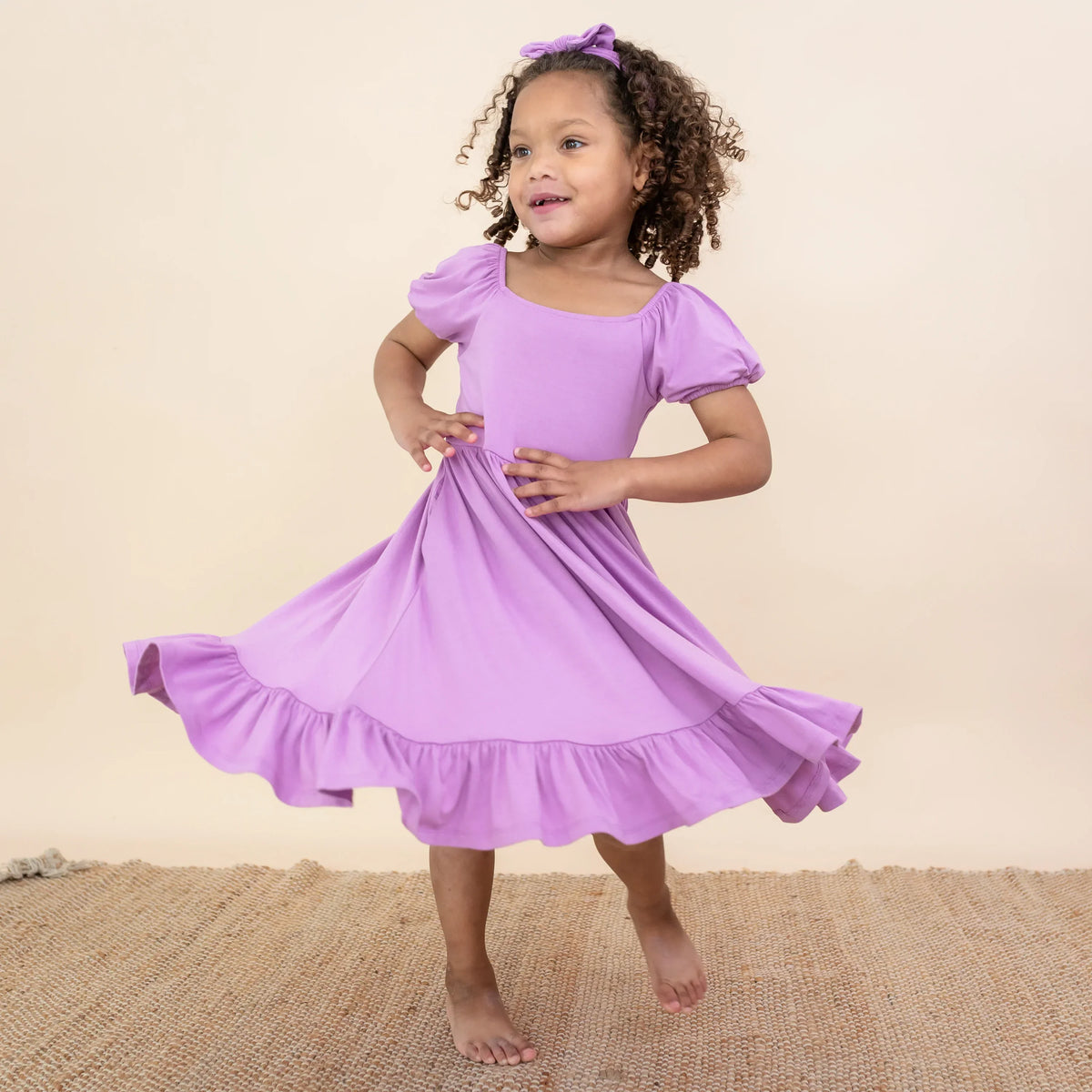 Puff Sleeve Twirl Dress in Poi Main image