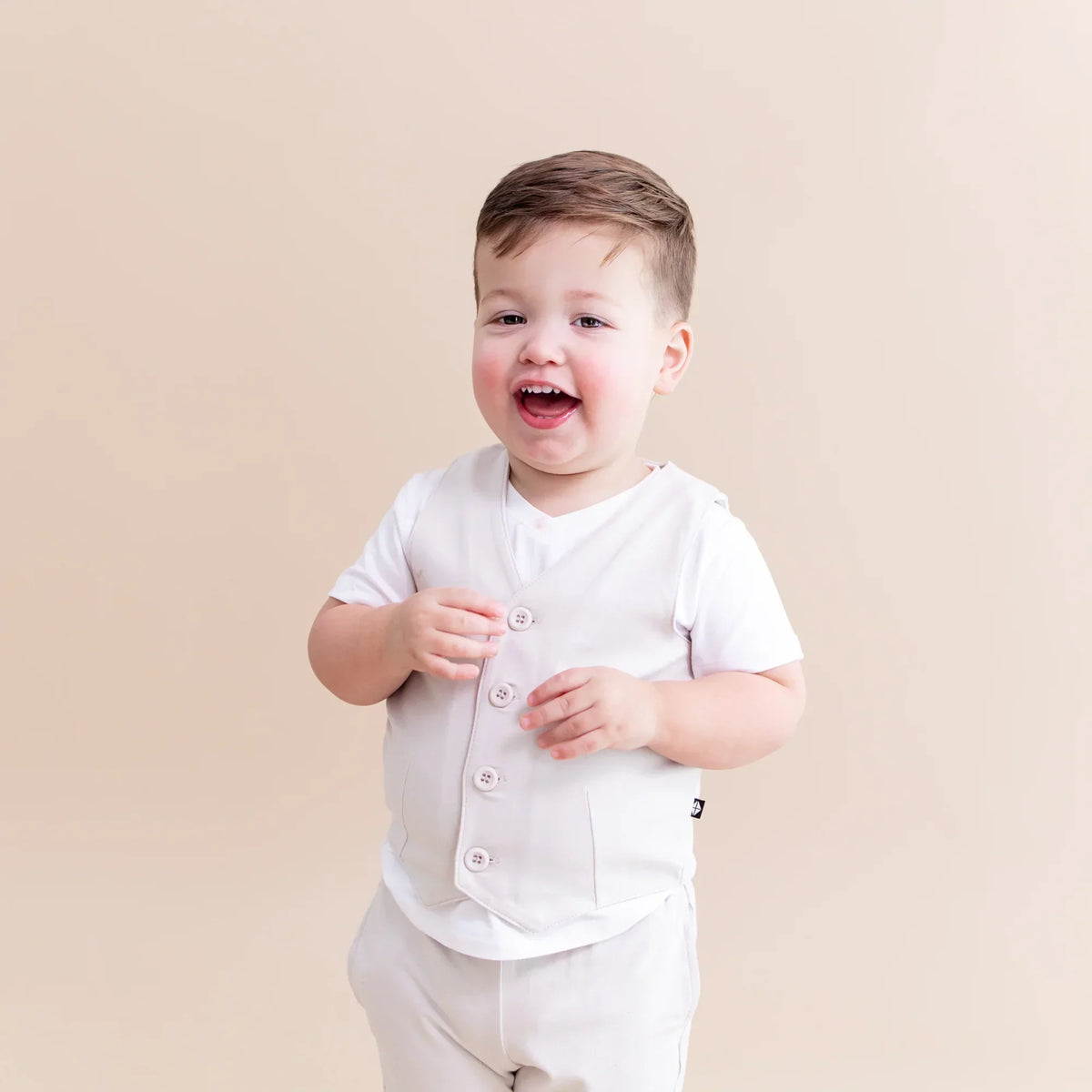 Tuxedo Vest in Oat Main image