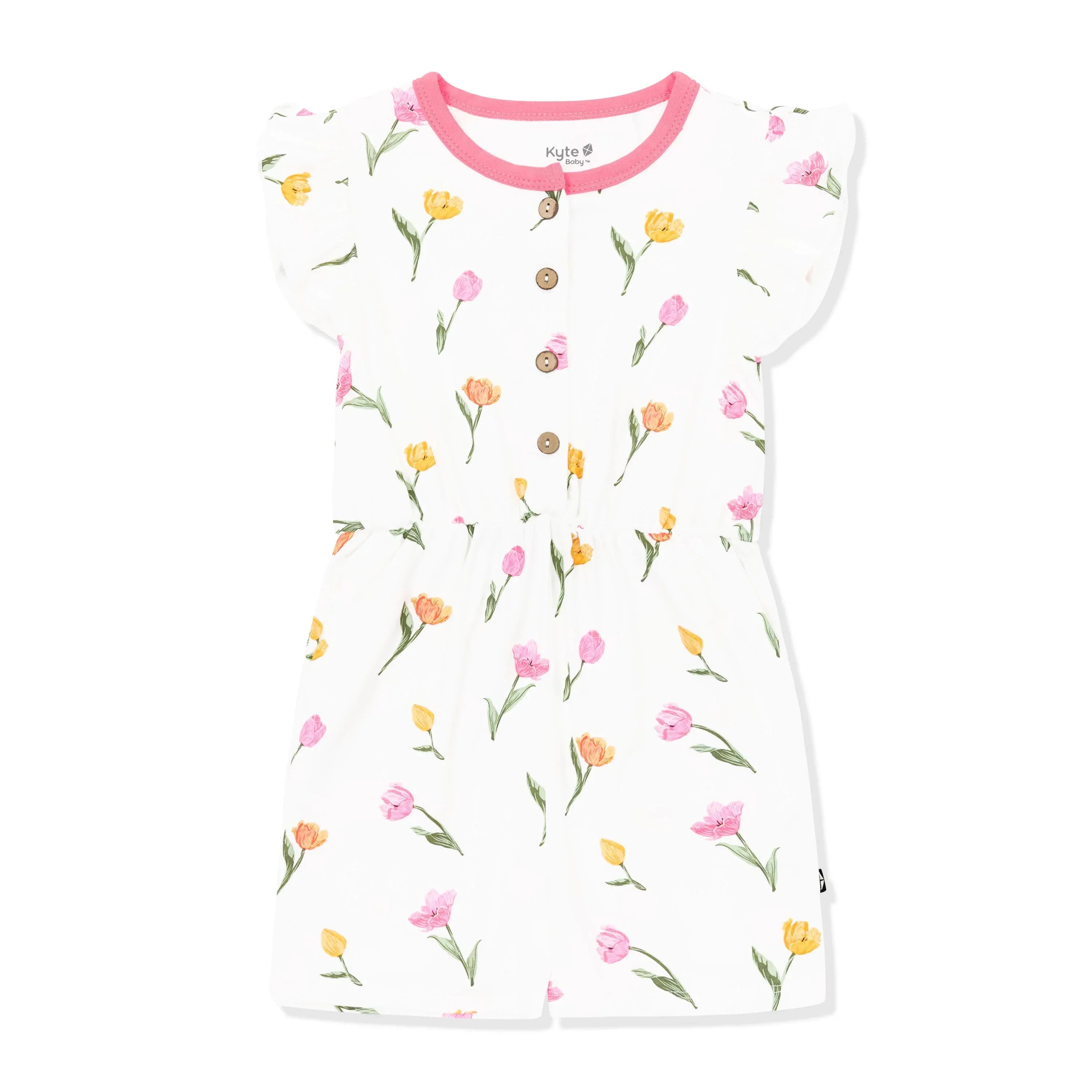 Flutter Sleeve Romper in Tulip Secondary image