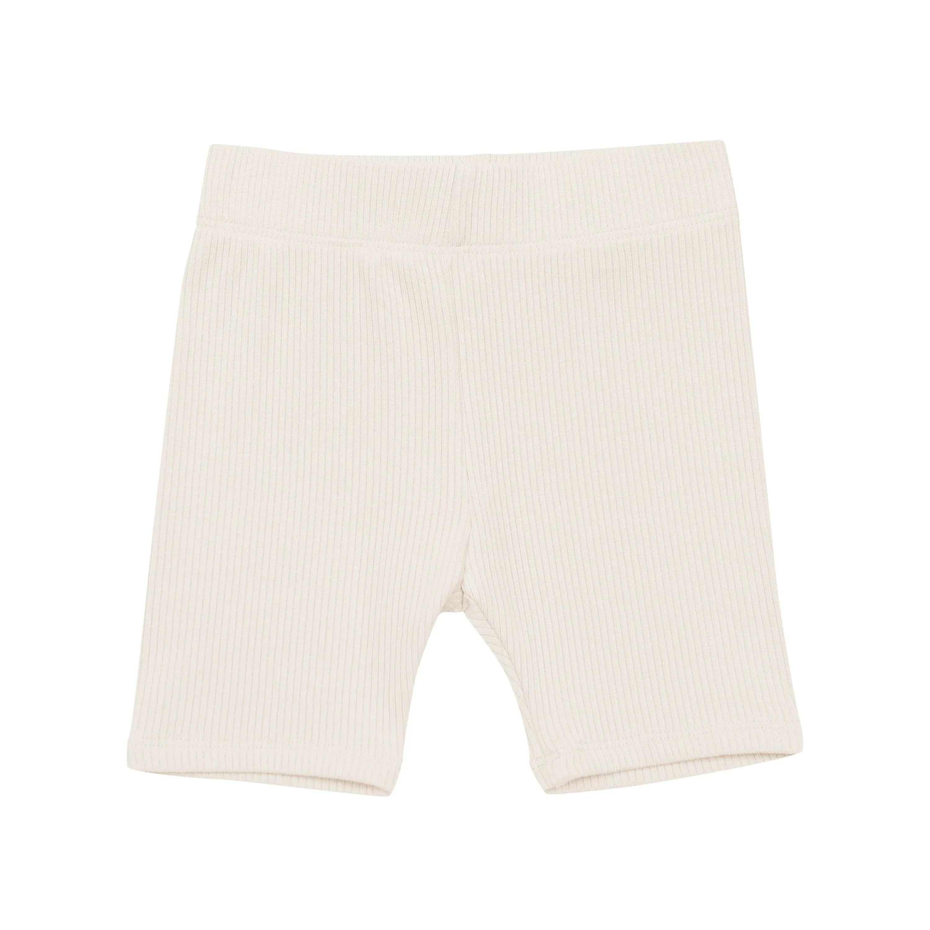 Ribbed Toddler Biker Shorts in Oat Secondary image