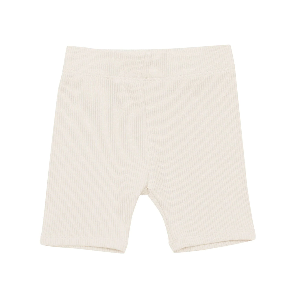 Ribbed Toddler Biker Shorts in Oat