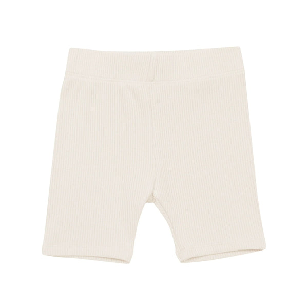 Ribbed Toddler Biker Shorts in Oat