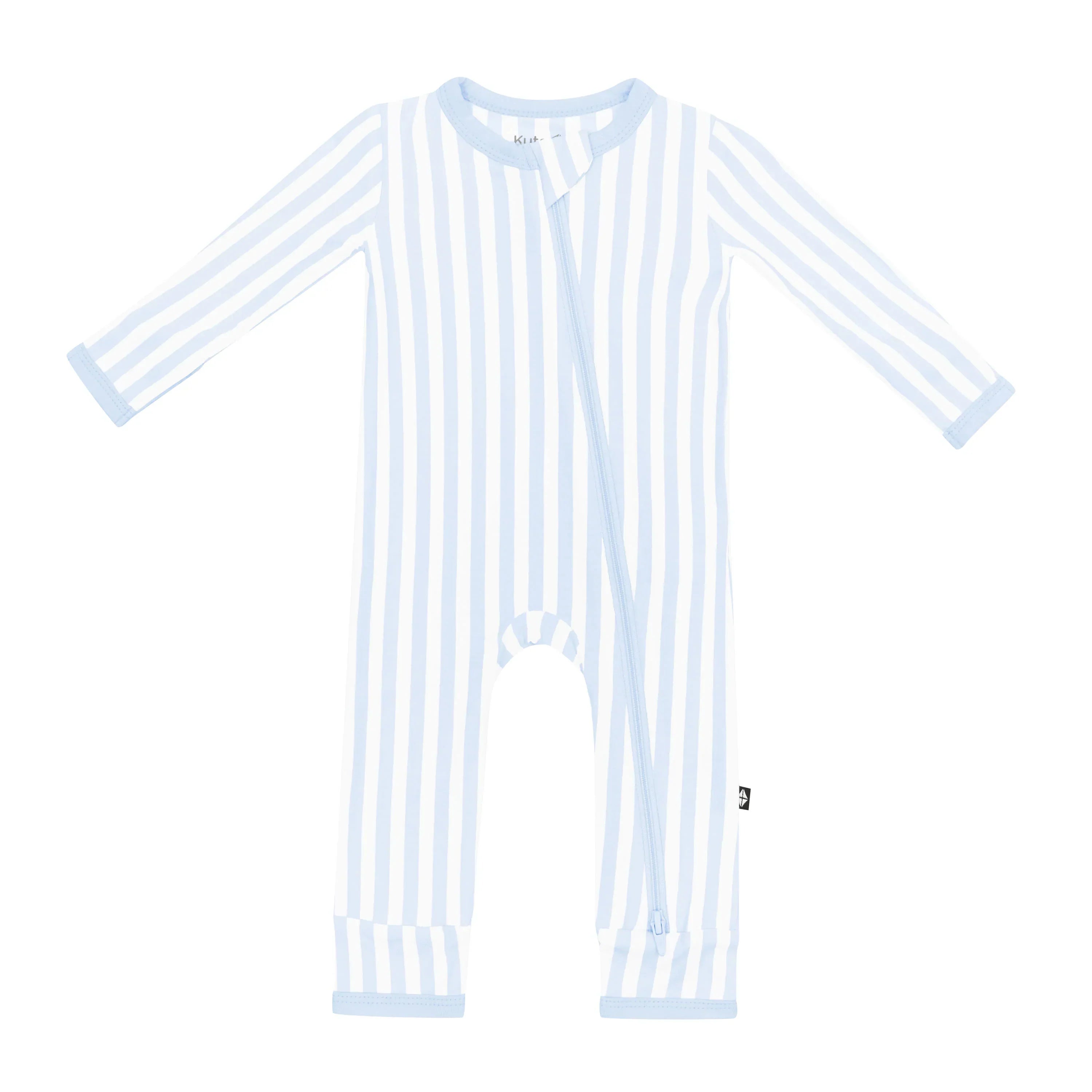 Zippered Romper in Small Mist Stripe Secondary image