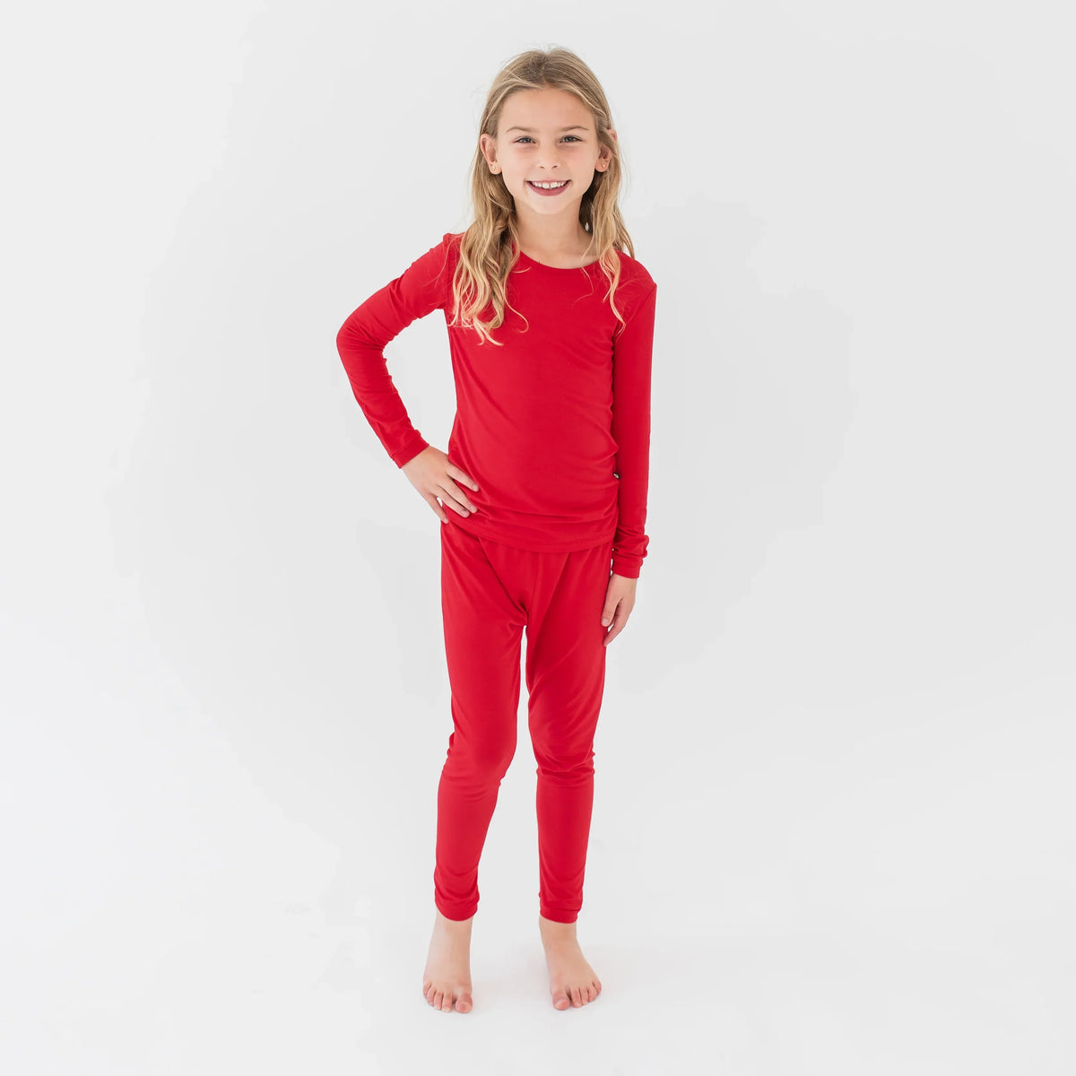 Long Sleeve Pajamas in Cardinal Main image