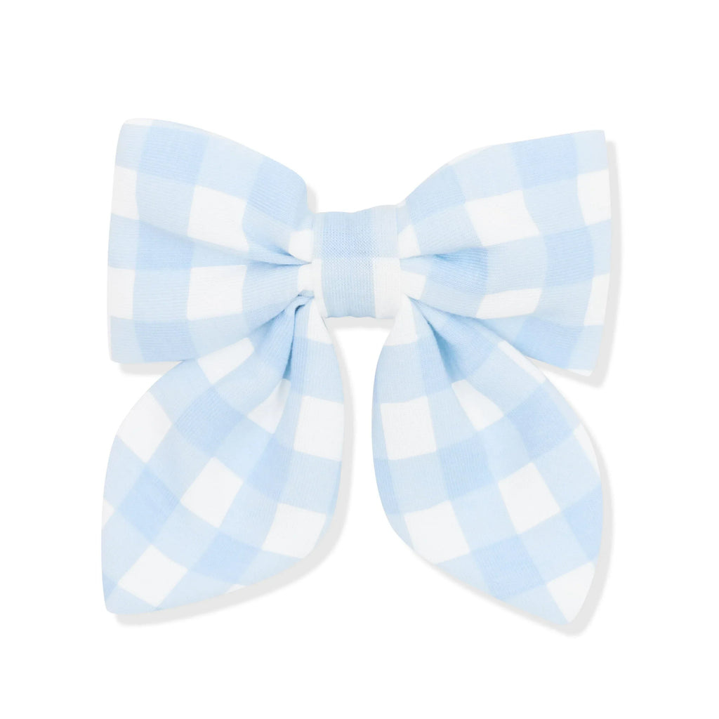 Medium Alligator Clip Bow in Gingham Breeze