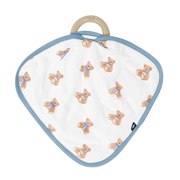 Lovey in Teddy Bear with Removable Wooden Teething Ring