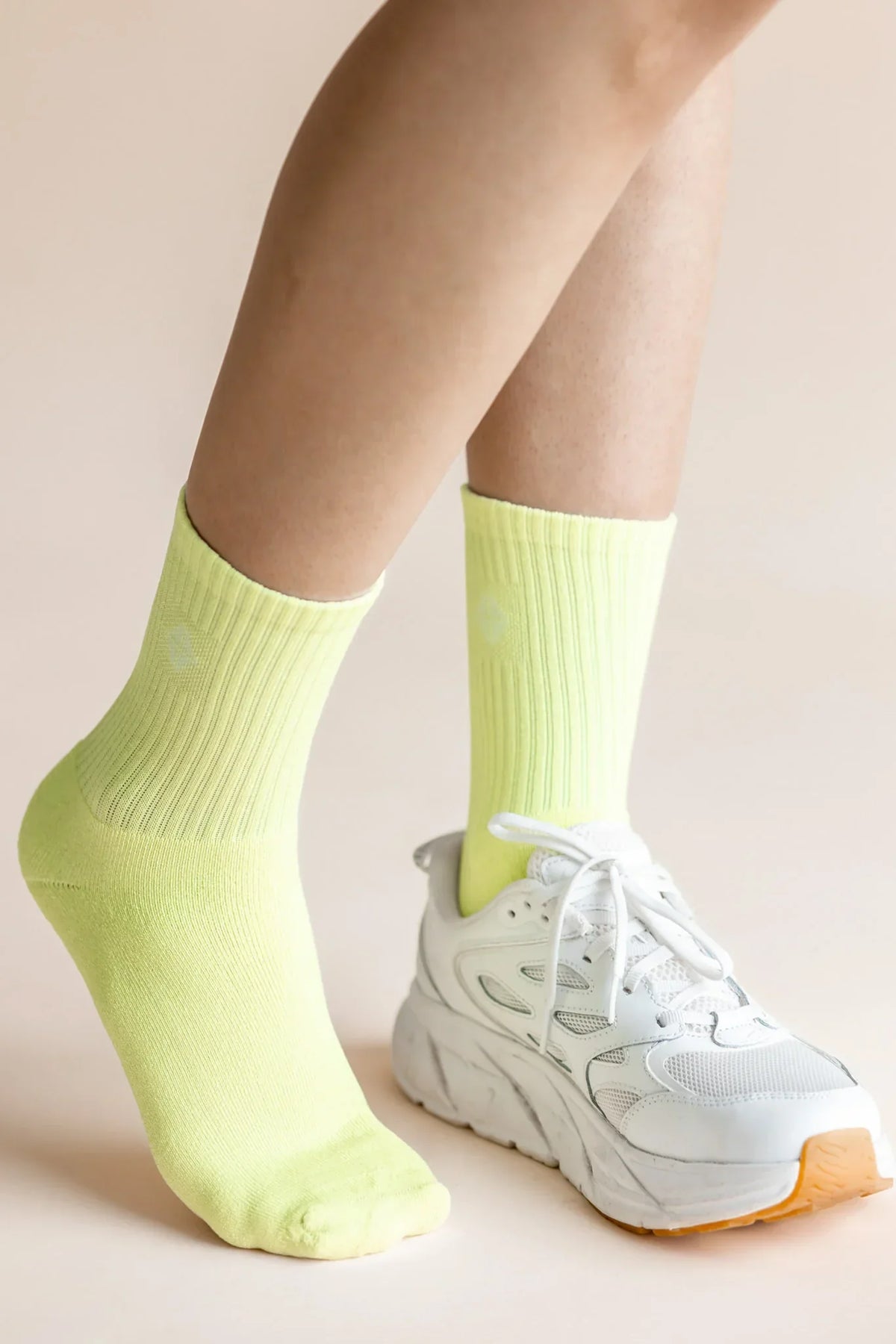 Adult Crew Socks in Citron Main image