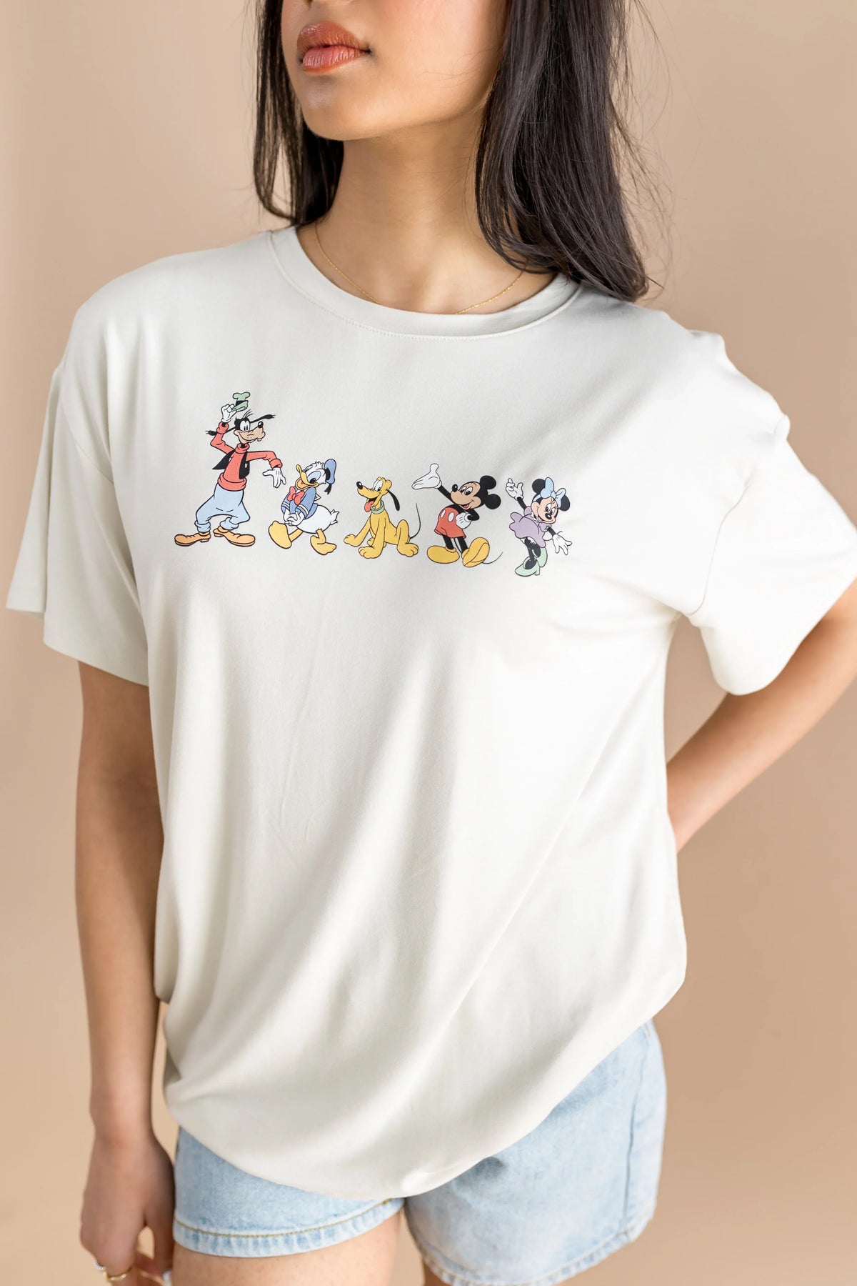 Women's Graphic Tee in Mickey and Friends on Ecru Main image