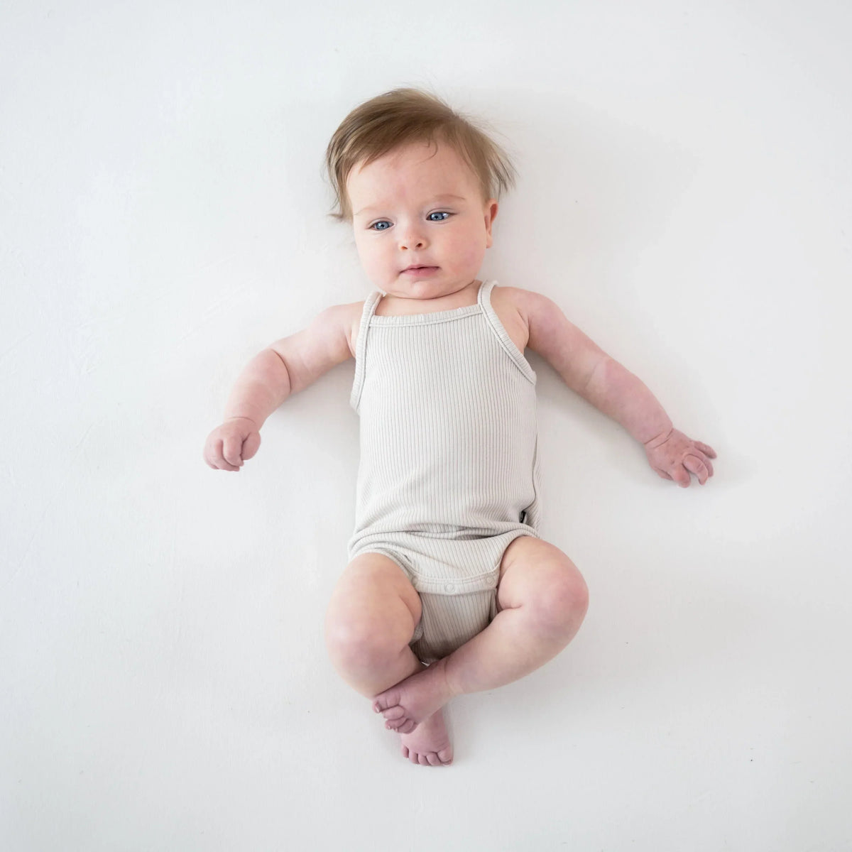 Ribbed Spaghetti Strap Bodysuit in Oat Main image