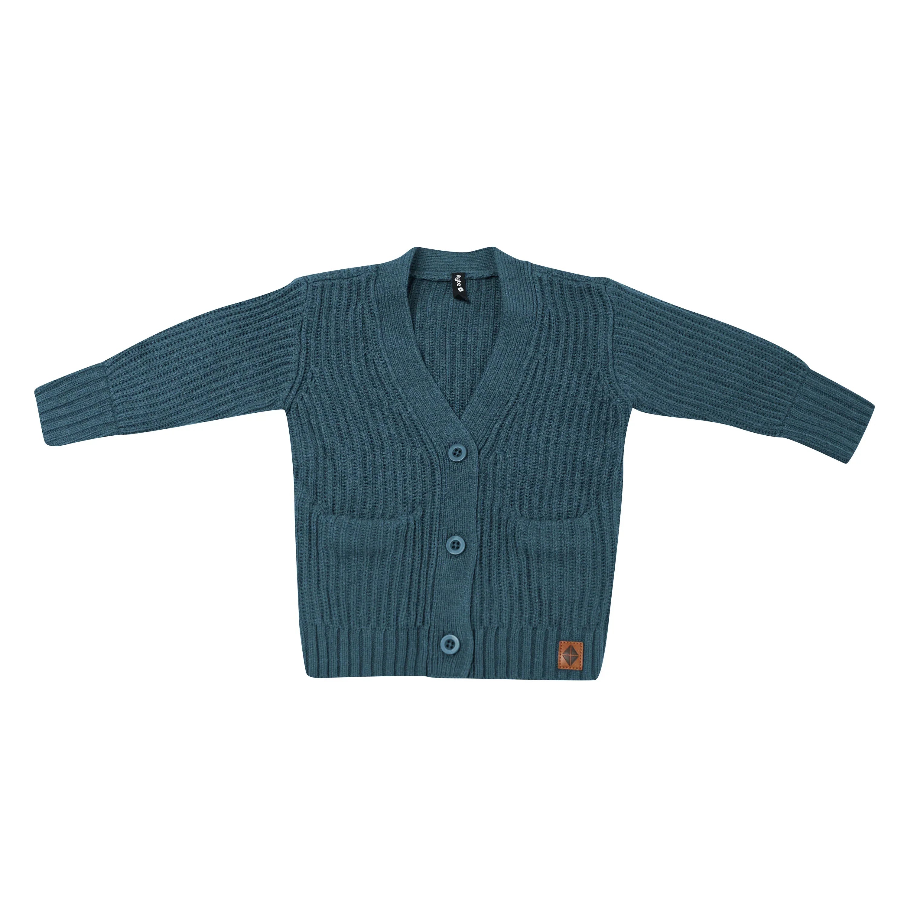 Chunky Knit Oversized Cardigan in Atlantic Secondary image