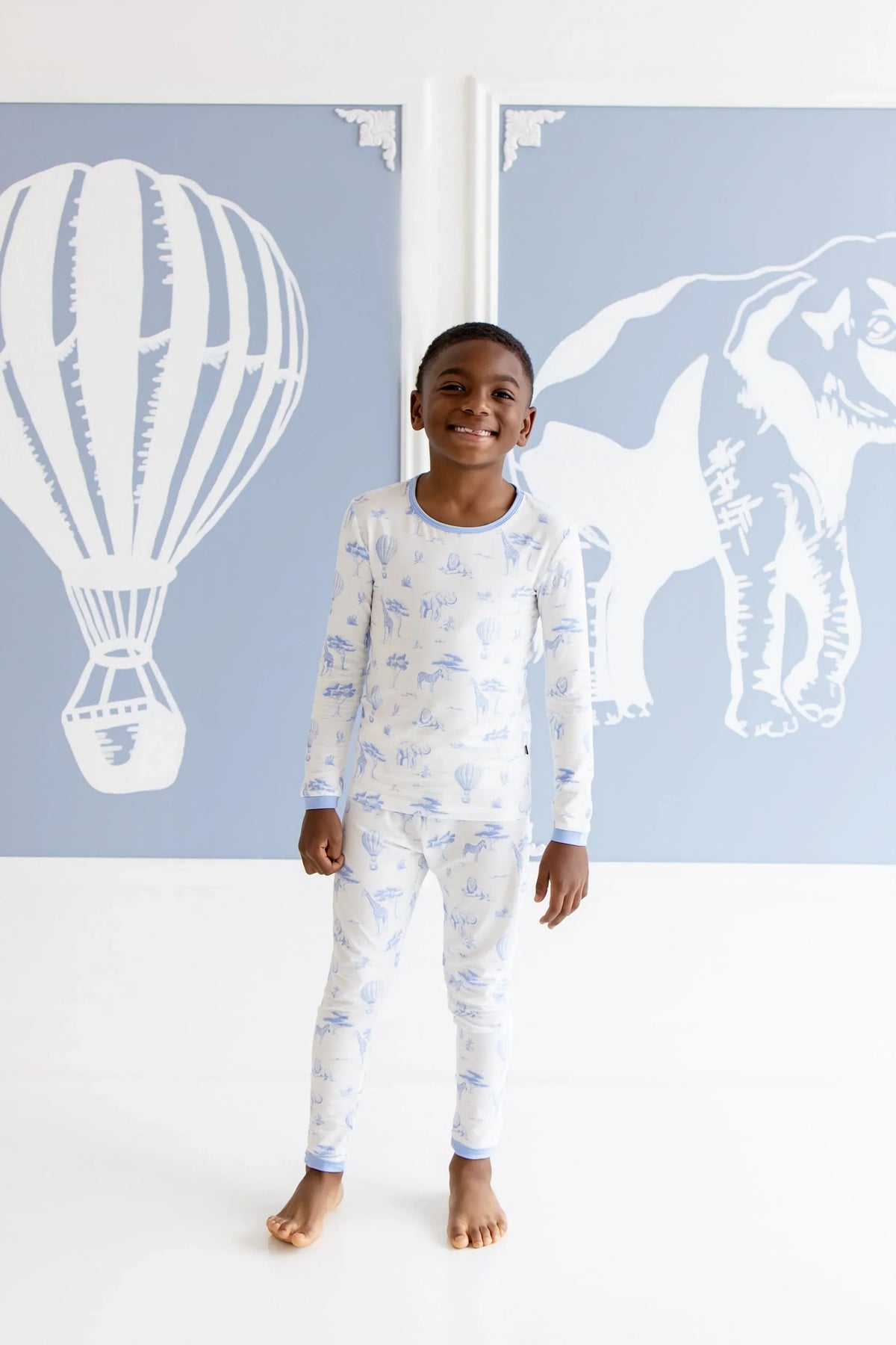Long Sleeve Pajamas in Toile Safari Main image