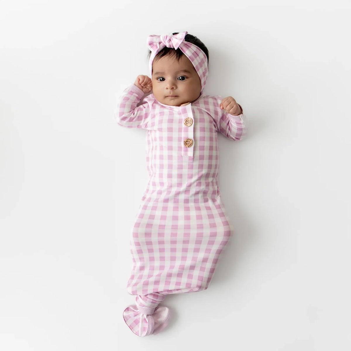 Knotted Gown with Bow Set in Gingham Thistle Main image