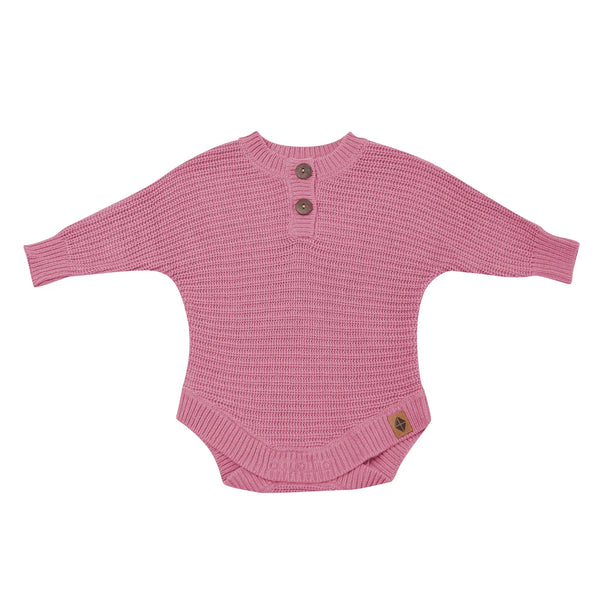 Chunky Knit Romper in Apple Blossom