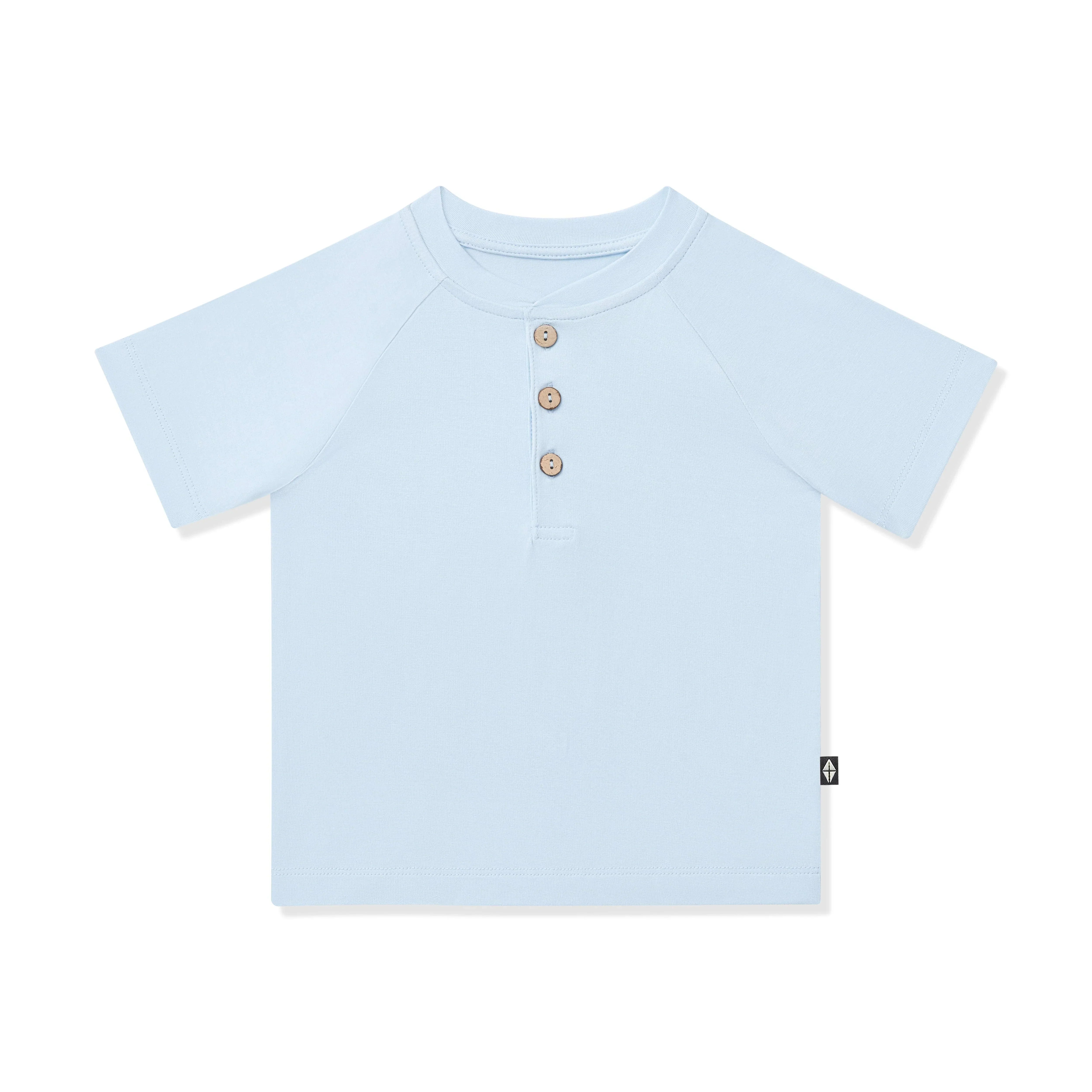 Short Sleeve Toddler Henley Tee in Breeze Secondary image