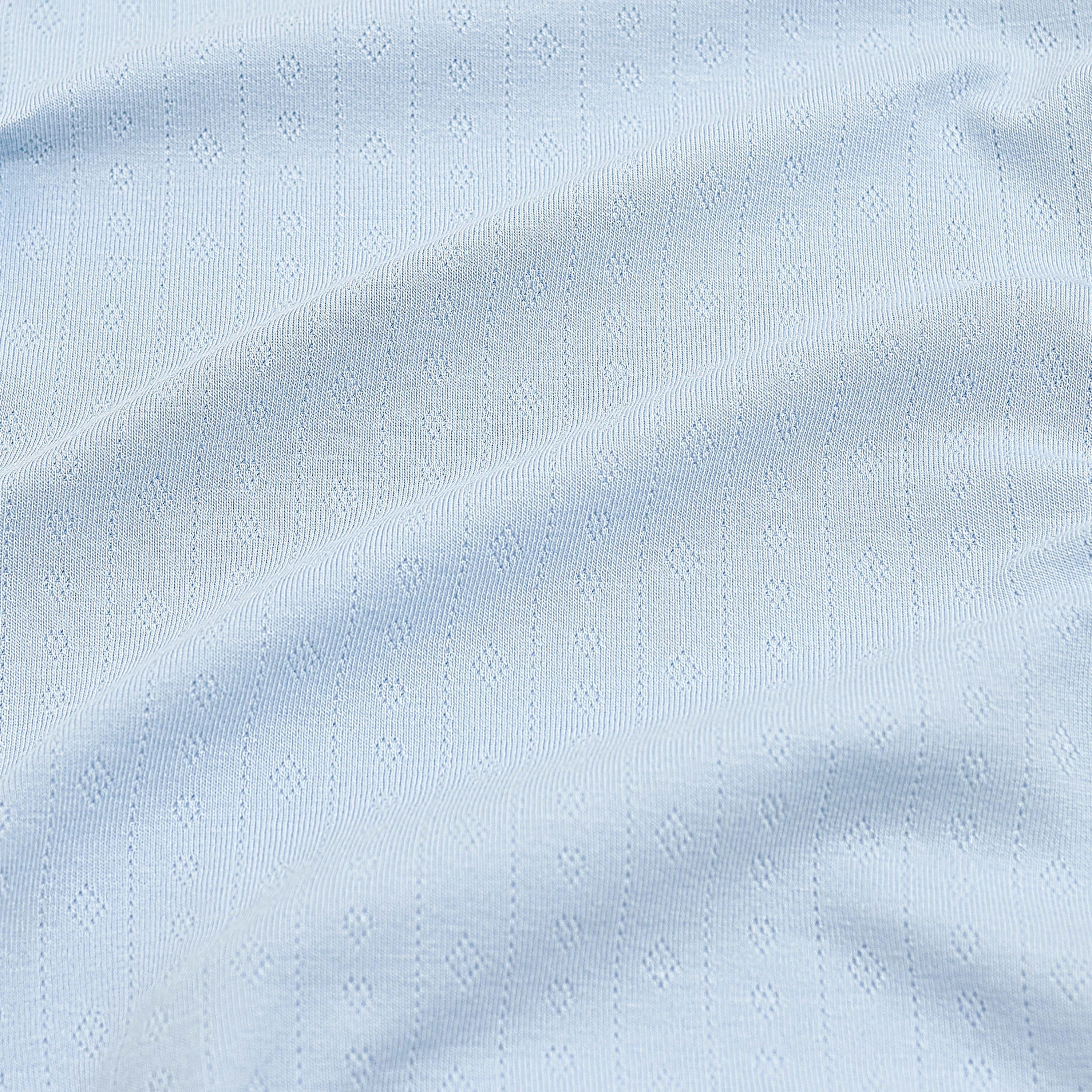 Pointelle Zippered Footie in Breeze Secondary image