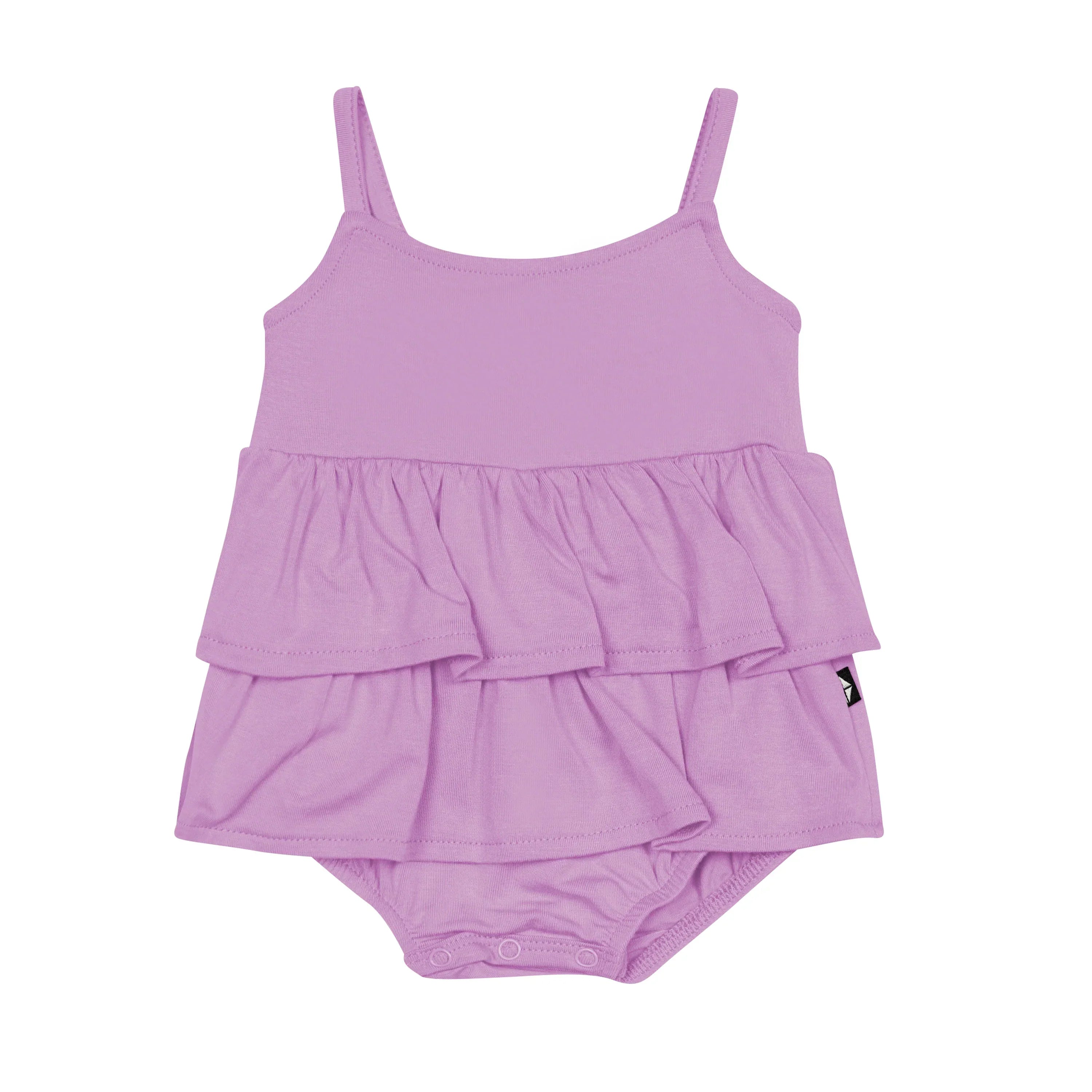 Spaghetti Strap Ruffle Romper in Poi Secondary image