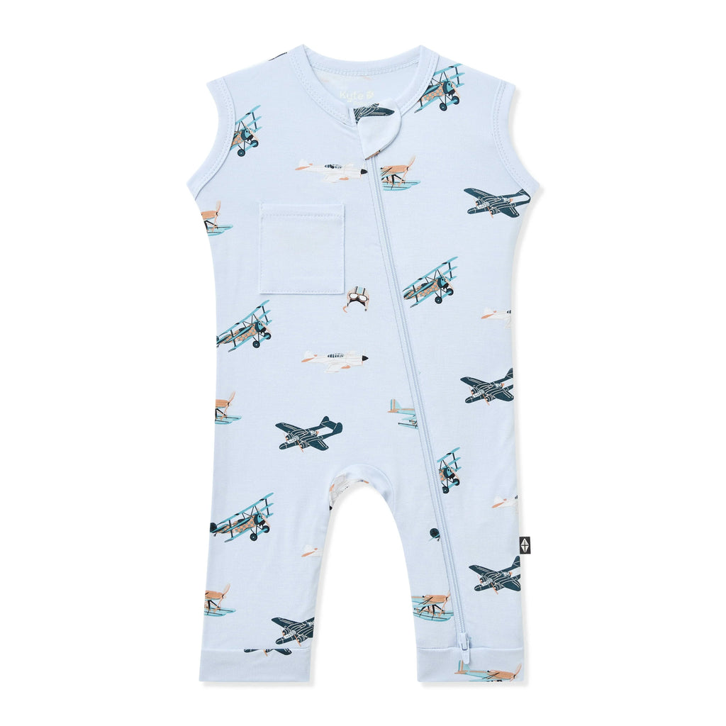 Zippered Sleeveless Romper in Take Off