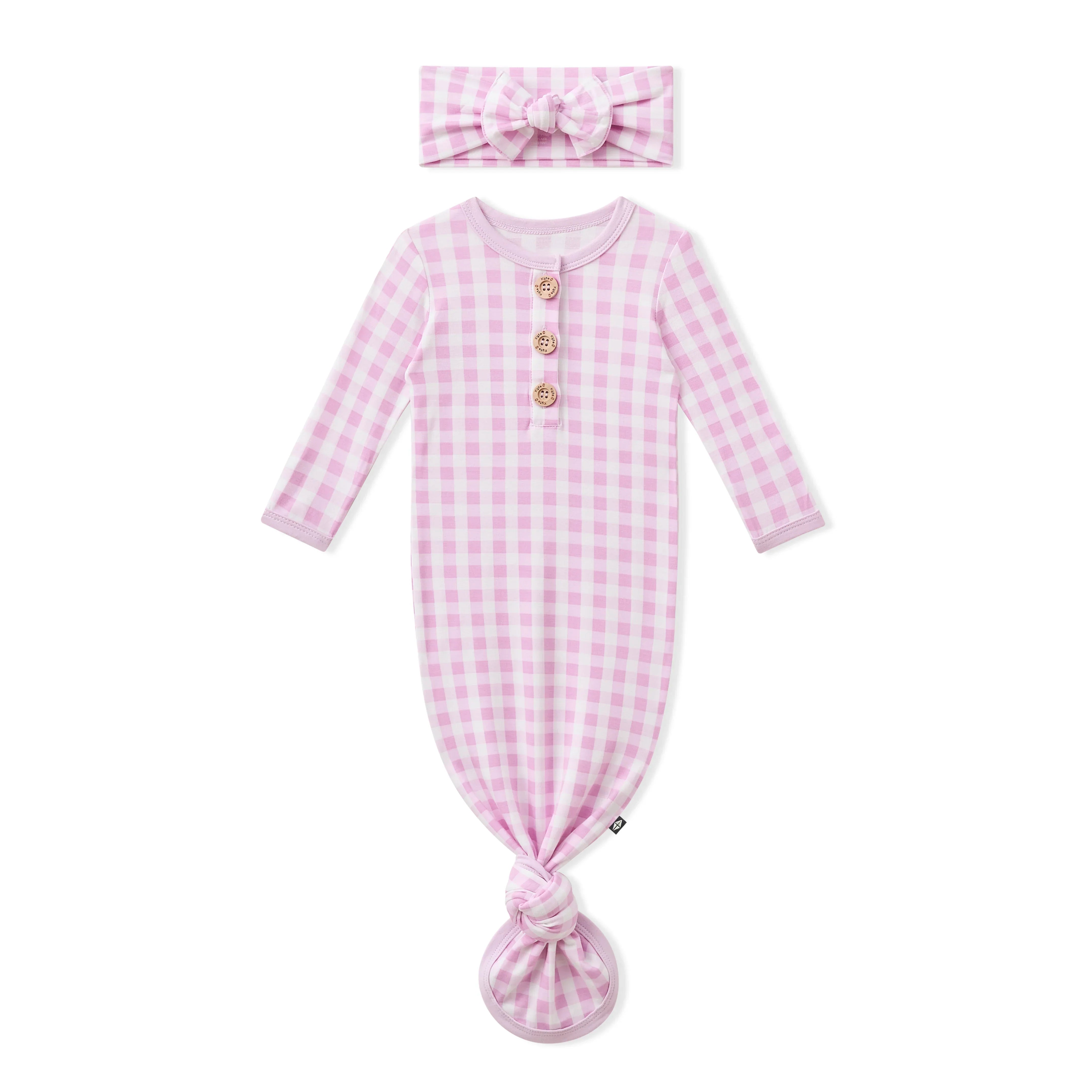 Knotted Gown with Bow Set in Gingham Thistle Secondary image