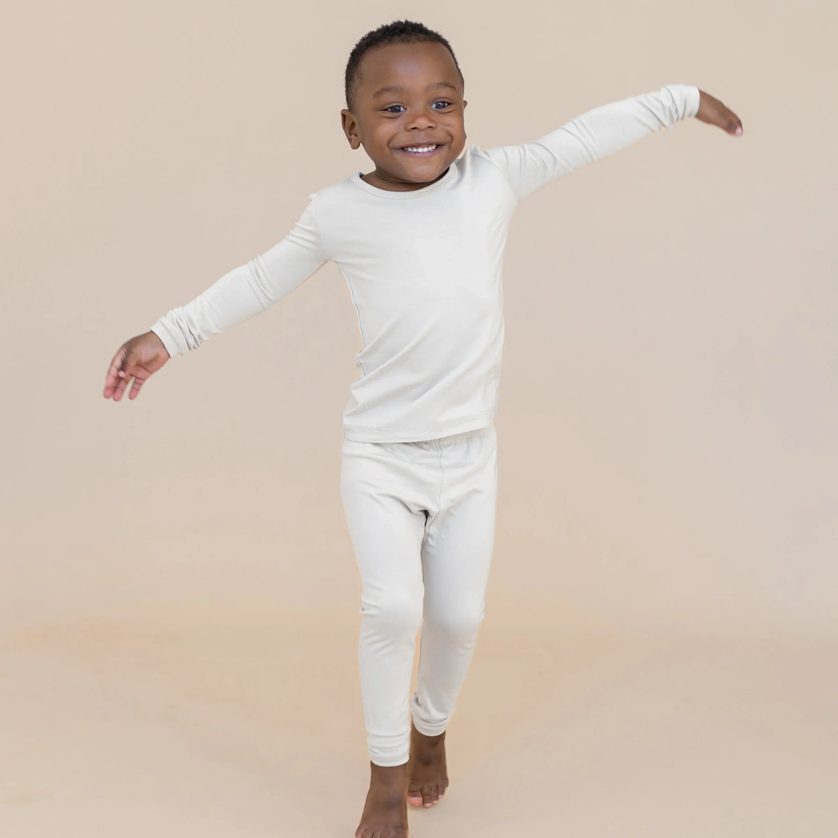 Long Sleeve Pajamas in Oat Main image