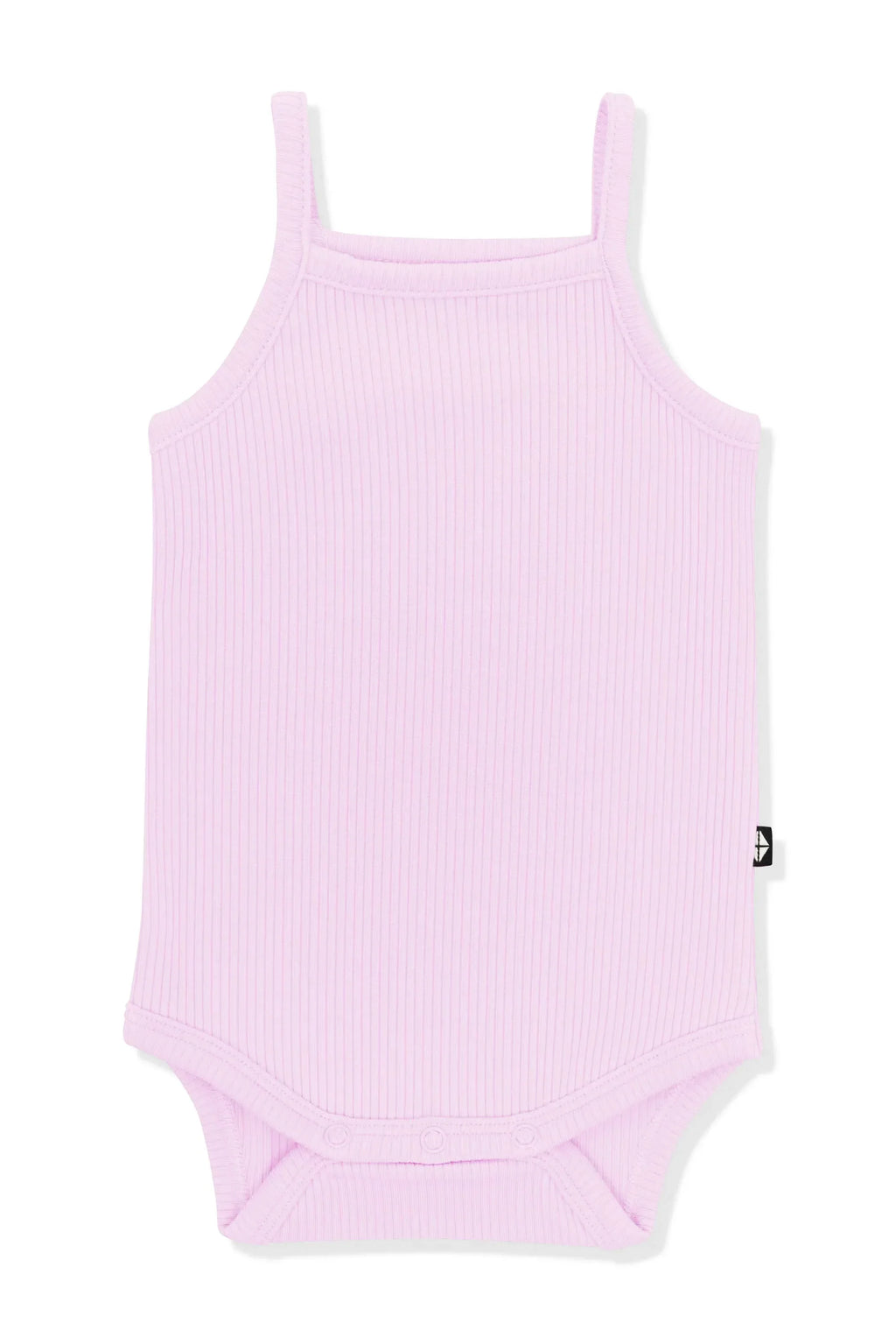 Ribbed Spaghetti Strap Bodysuit in Thistle