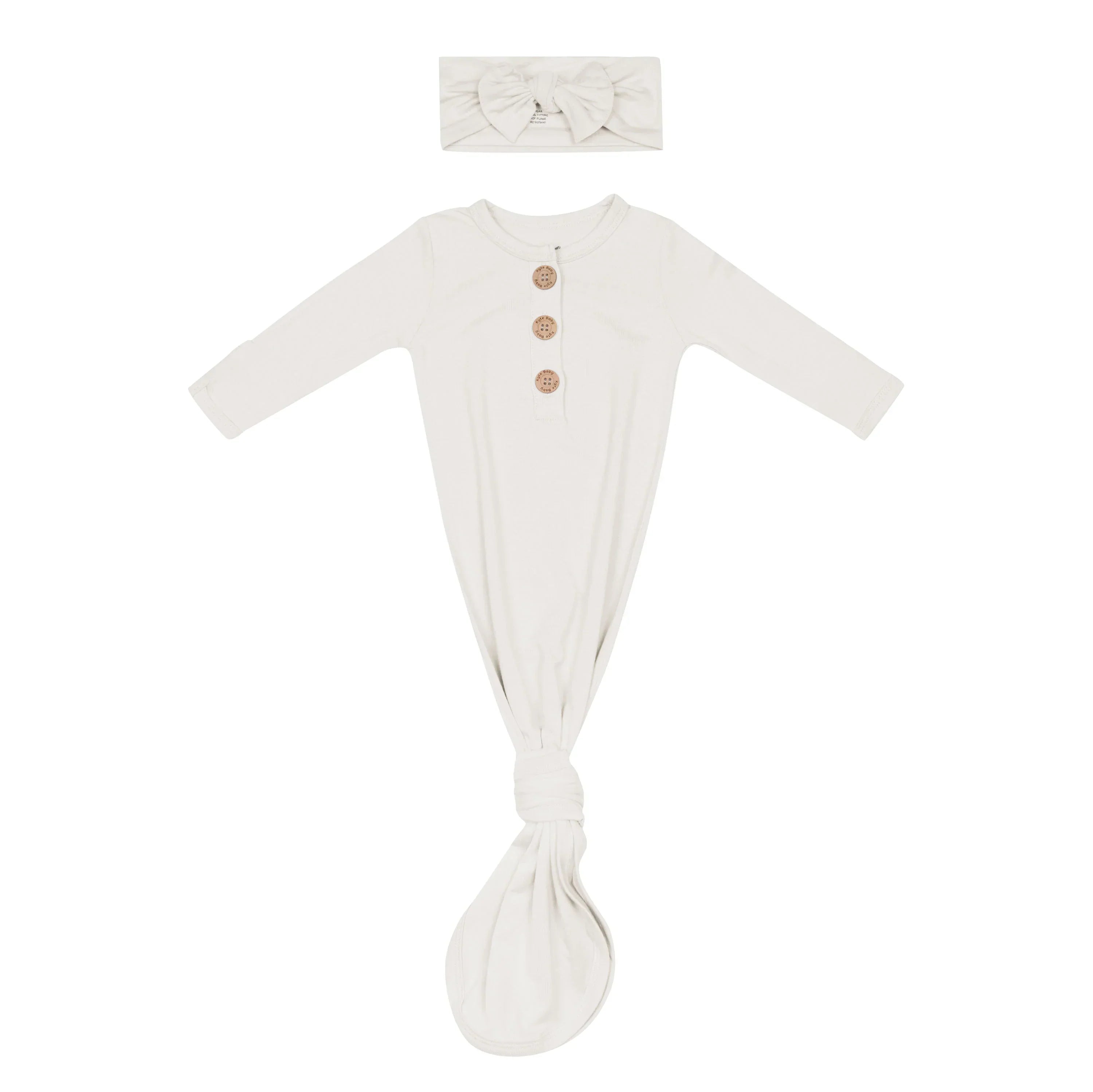 Knotted Gown with Bow Set in Oat Secondary image